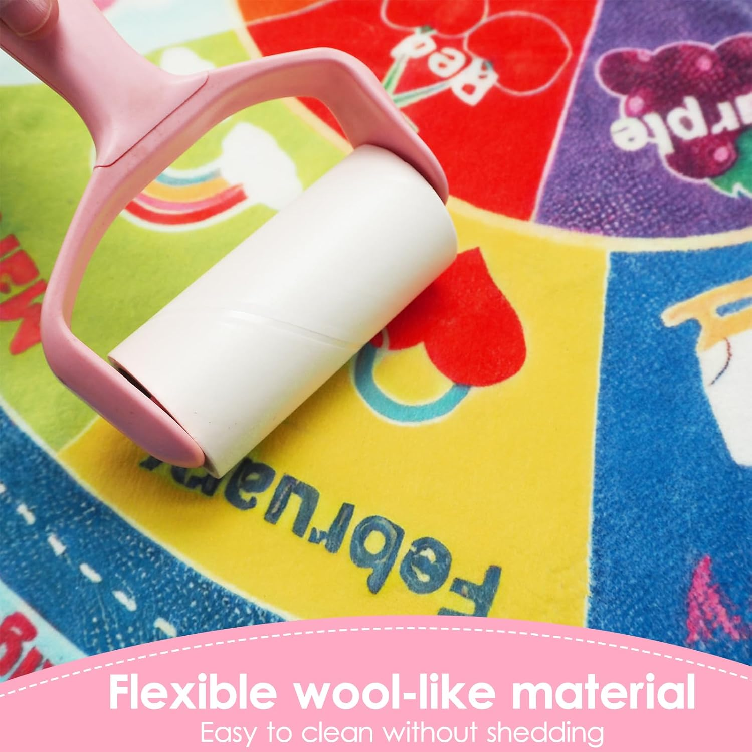 Kid'S Velvet round Rug Soft Floor Playmat for Baby, Cartoon Plush Educational Learning Have Fun Area Rug, Multifunctional Study Activity Centerpiece Play Mat (Color C, 100 * 100Cm) image number 3