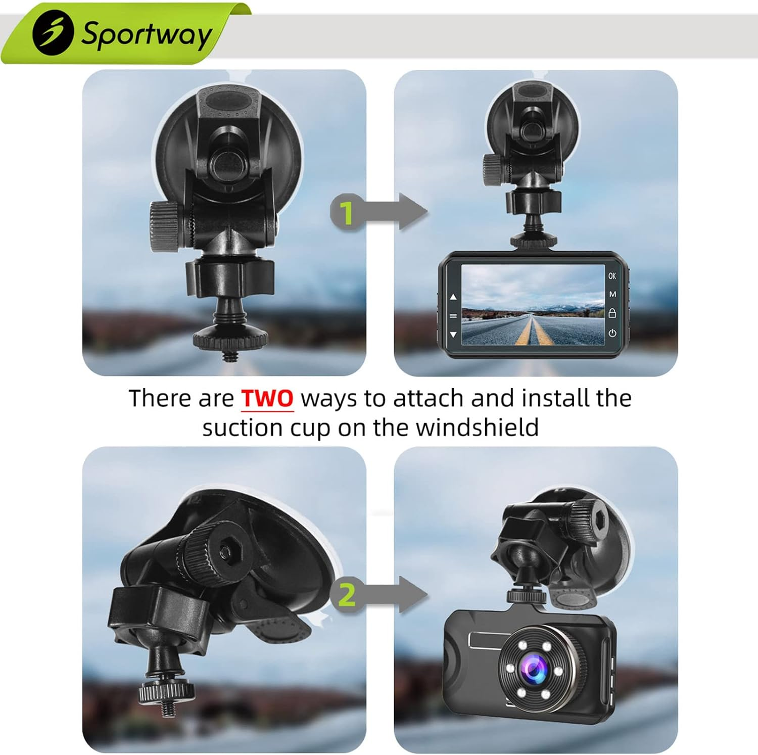 Isportgo S30 Dash Cam Suction Mount with 10Pcs Joints for Rexing,Z-Edge,Old Shark,Yi,Kdlinks,Falcon Zero,Transcend,Crosstour,Vantrue,Gopro Hero and Most Other Dash Cameras DVR GPS image number 6