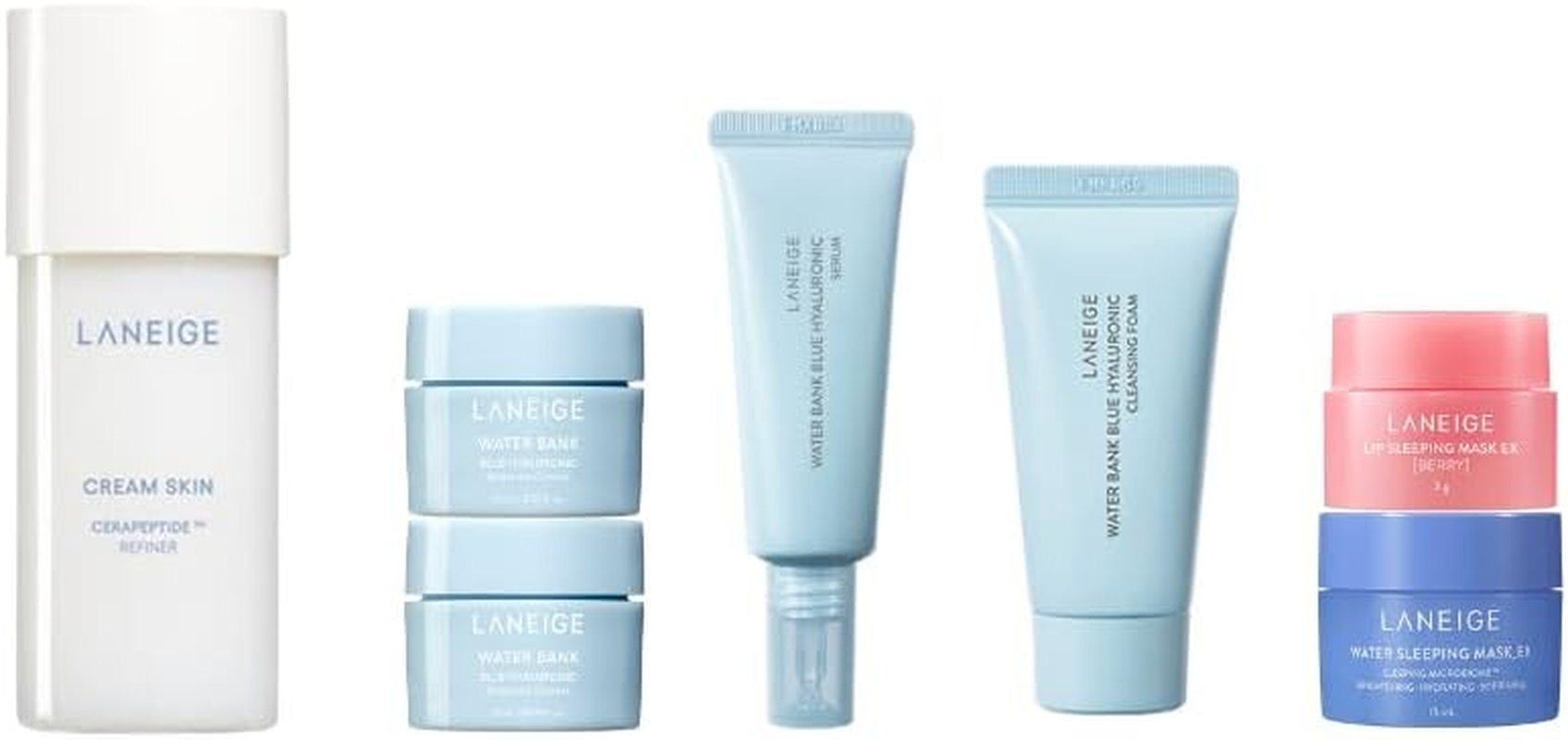 Cream Skin Refiner Toner Mini 50Ml with Water Bank Blue Hyaluronic 5-Step Travel Kit for Normal to Dry Skin (Serum 25Ml, Moisture Cream 20Ml (10Ml X2Ea), Cleansing Foam 30G, Water Sleeping Mask EX 15Ml and Lip Sleeping Mask 3G. Korean Beauty Trial Set for Laneige. image number 5