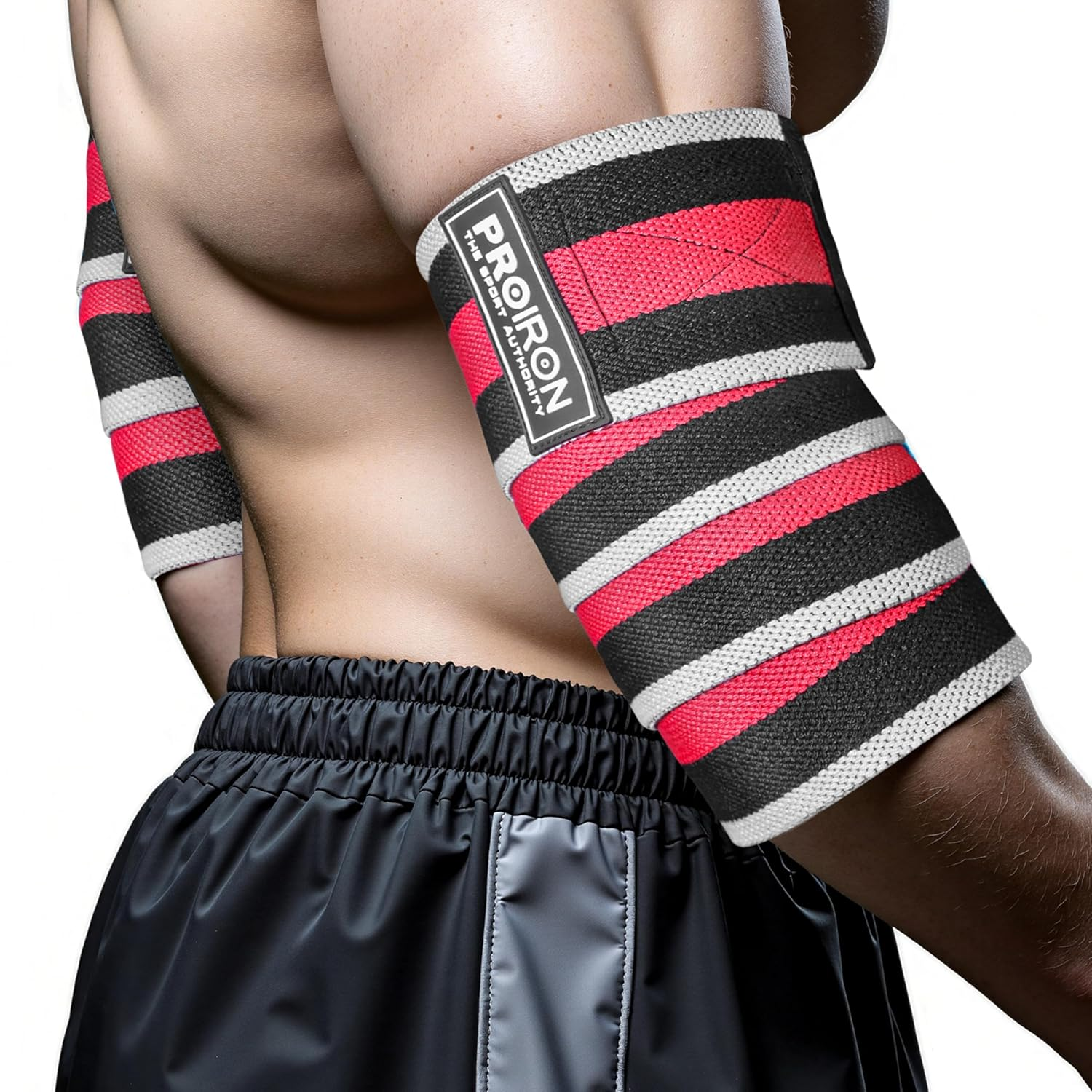 PROIRON Elbow Wraps for Weightlifting (Pair), Stretchable 47" Elbow Compression Strap, Weightlifting Straps for Bench Press, Powerlifting, Pressing, Elbow Straps for Golfer'S Elbow & Tendonitis image number 4
