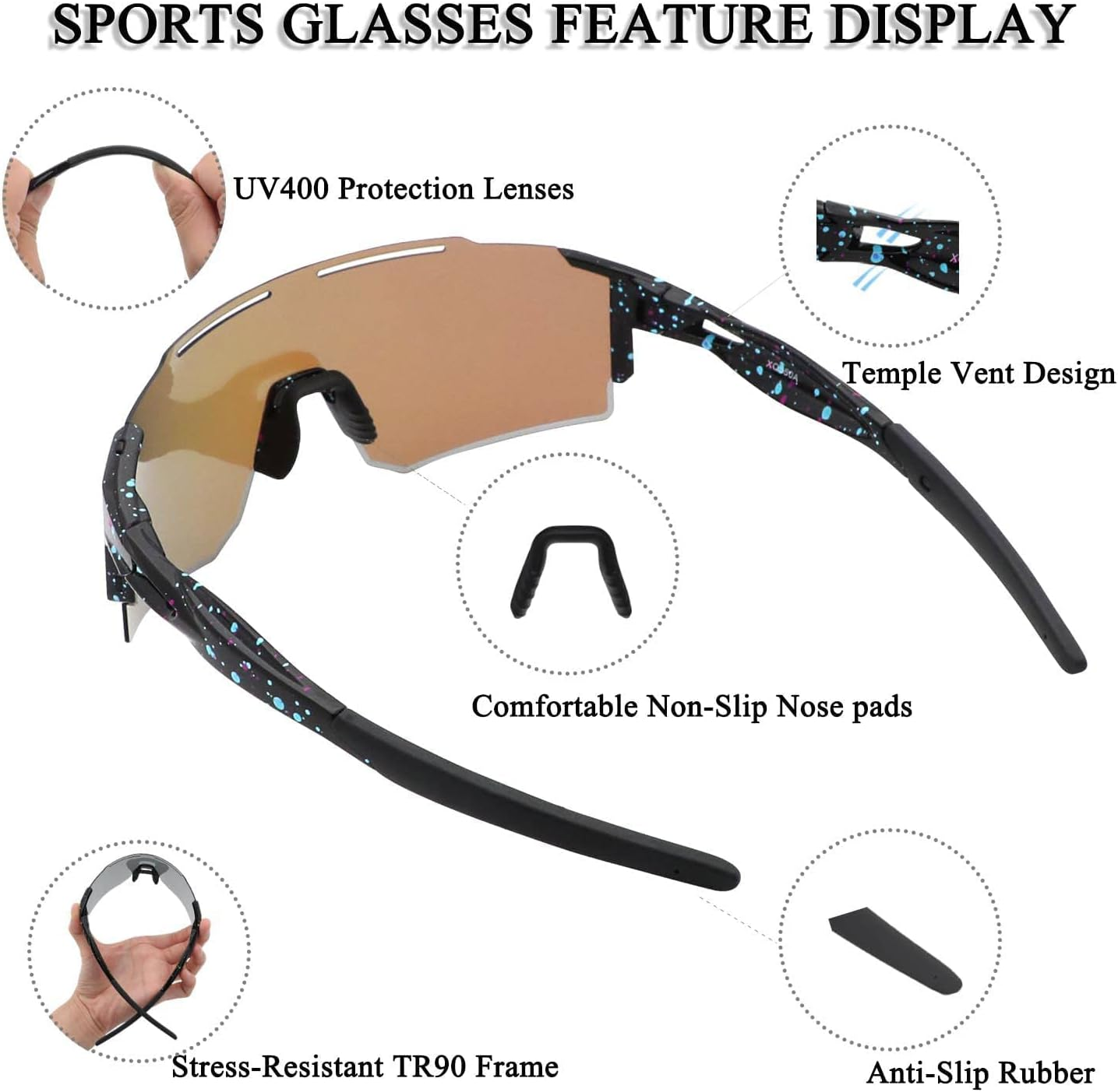 Polarized Sunglasses Mens Women Sports Sun Glasses Running Cycling Fishing Golf Driving