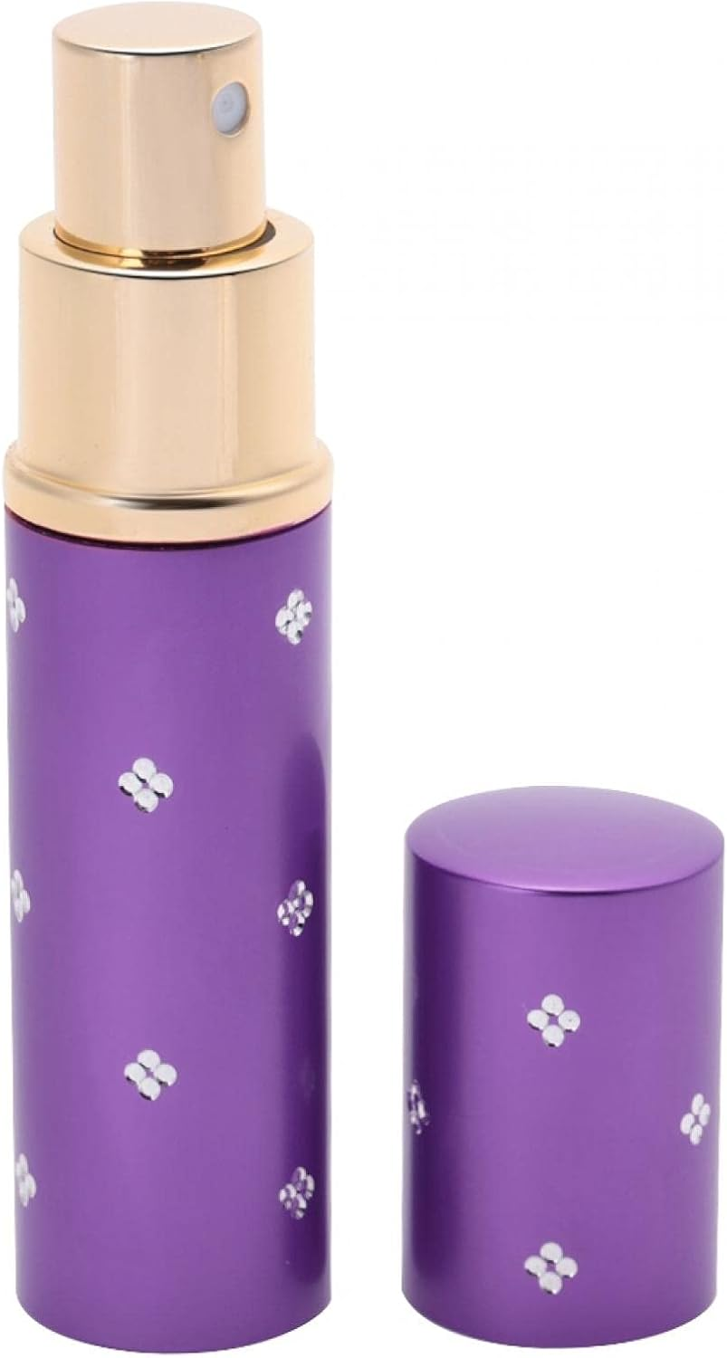 Perfume Atomiser Bottle, 10Ml Aluminium Refillable Perfume Bottle Portable Empty Pump Lotion Perfume Atomizer (Purple)