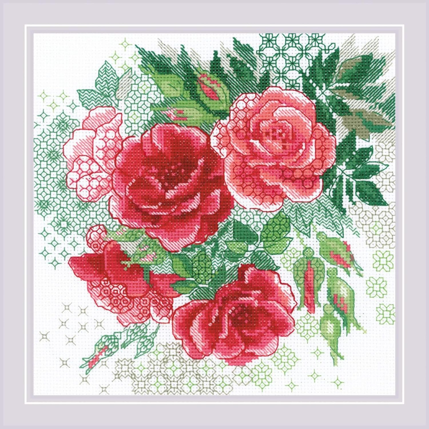 Riolis Blackwork Red Rose Hips Counted Cross Stitch Kit 20 X 20 Cm image number 1
