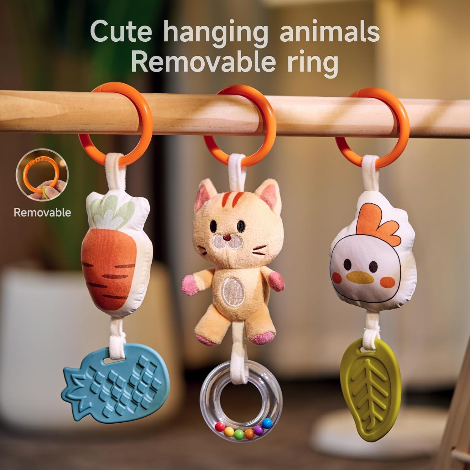 TUMAMA Baby Spiral Car Seat Toys Newborn Hanging Toys with Rattle for 0 3 6 9 12 Months Stuffed Animals Infant Stroller Toy image number 2