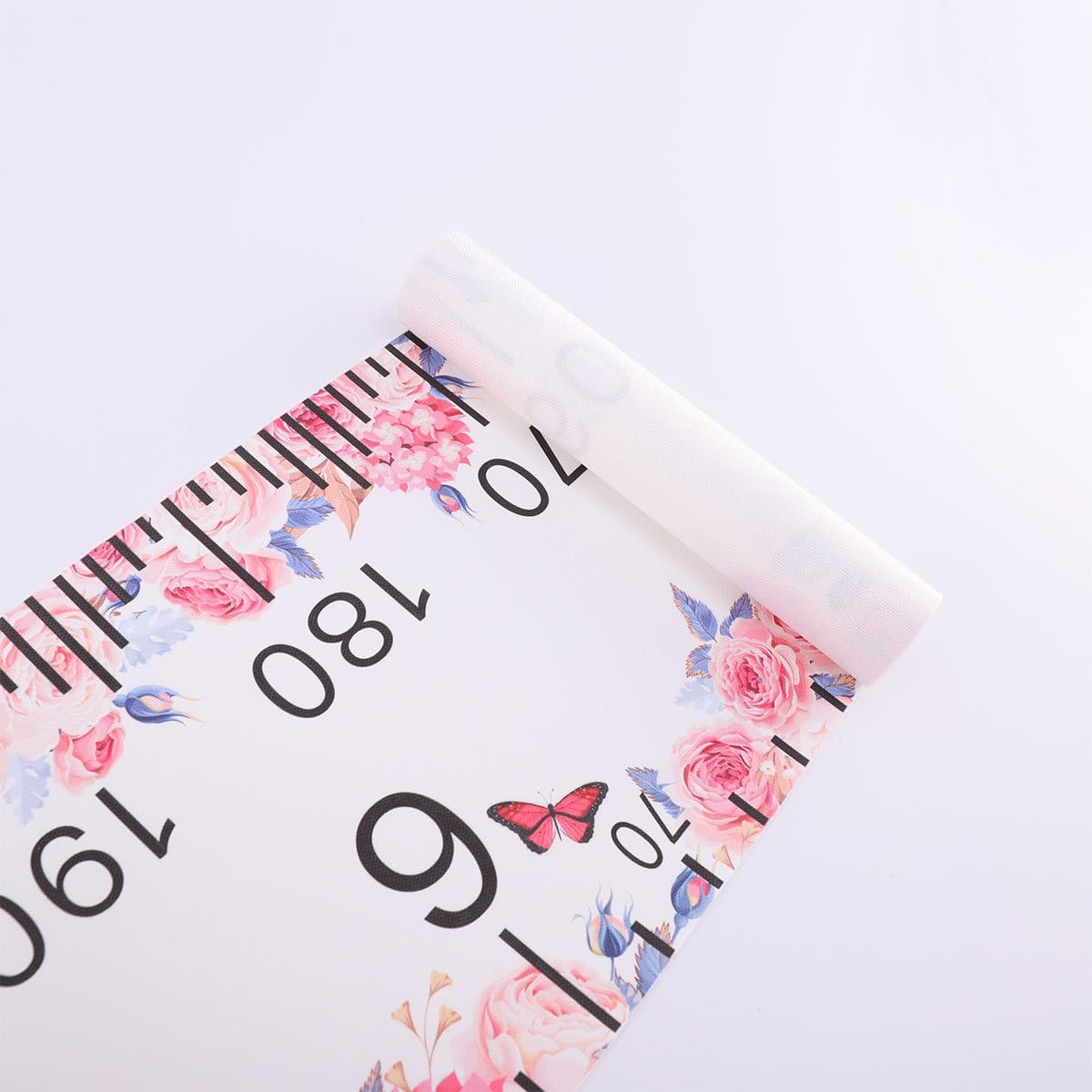 VICASKY Kids Growth Chart Canvas Ruler Rose Flower Design Height Measuring Tape for Children Wall Decoration for Nursery Home Decor image number 3