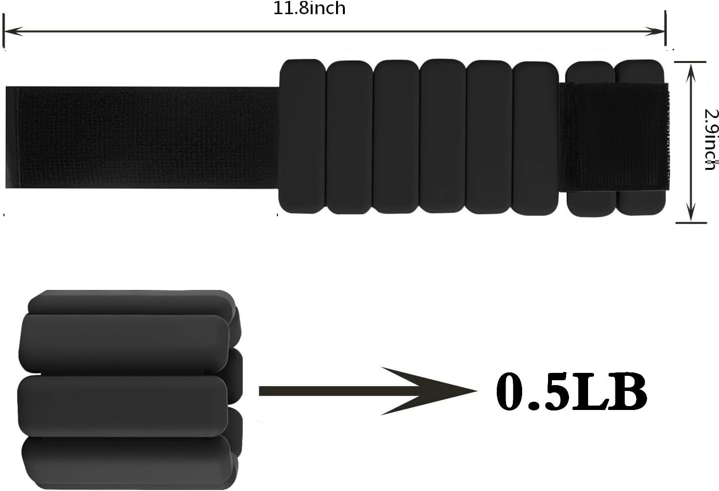 Adjustable Wearable Wrist and Ankle Weights Set of 2(1Lb/Pair) image number 4