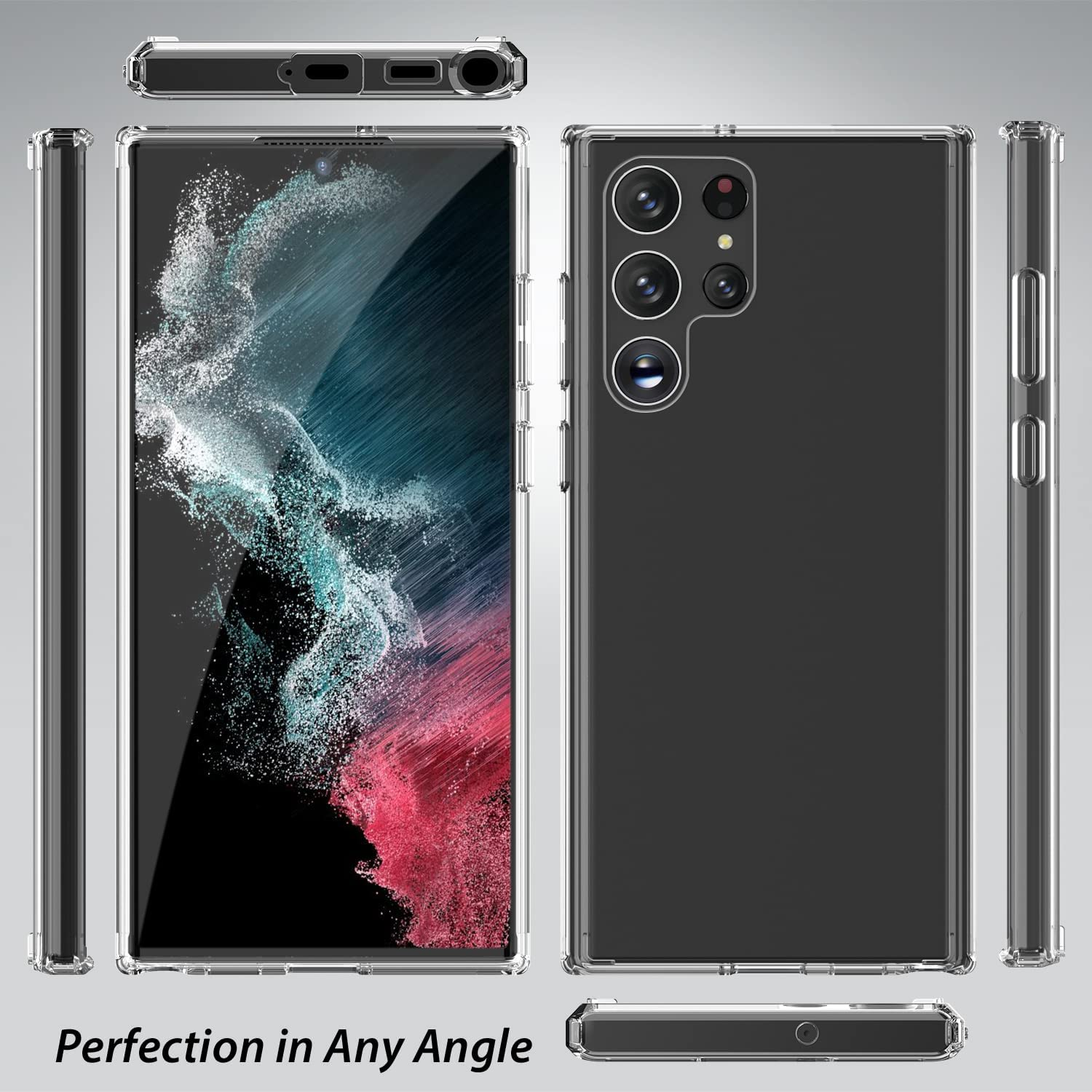 ZUSLAB Clear Case Designed for Samsung Galaxy S23 Ultra 5G Case Slim Hybrid Shockproof Translucent Protective Cover (2023) - Clear image number 6