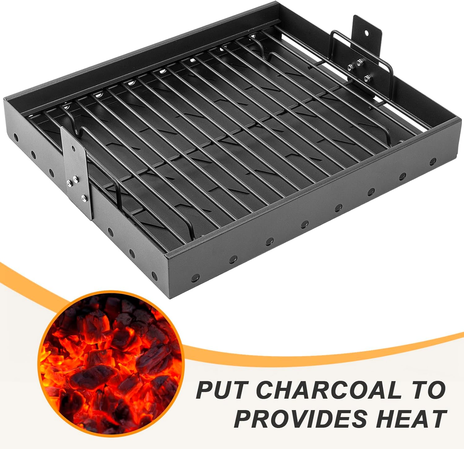15-28 Inch Stretchable Charcoal Tray for PS9900, 47183T-21, High-Temperature Coating Charcoals Basket for HC4518L PS9500 8500 6800 6500 SH19030119 SH19030219 SH9916 Smoke Hollow Grill Replacement Part image number 5