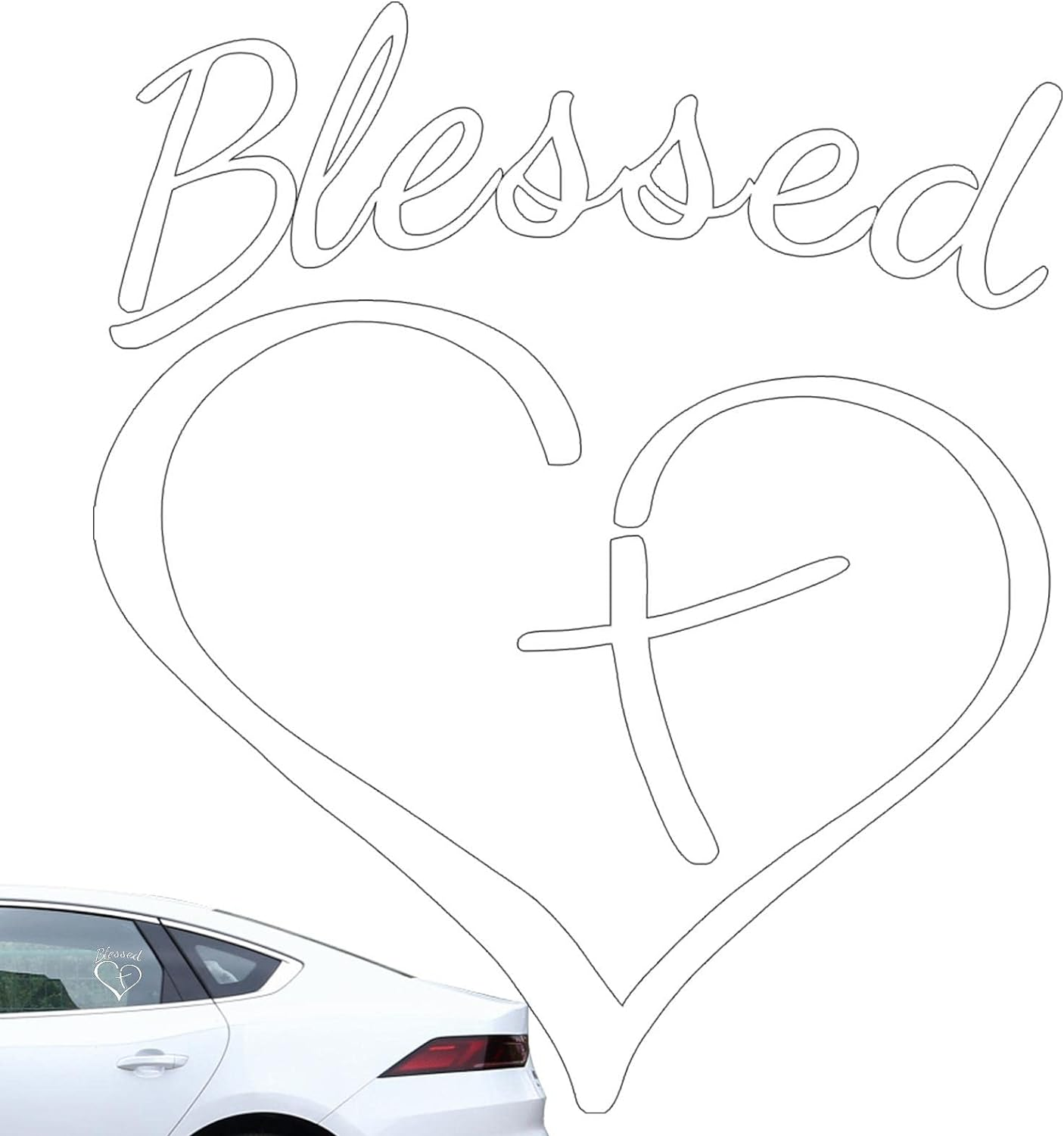 Jesus Cross Sticker for Car,Christian Decal Sticker Love Heart Car Decal Stickers | Love Heart Car Decal Sticker Easy to Apply for Beauty Your Car Astray