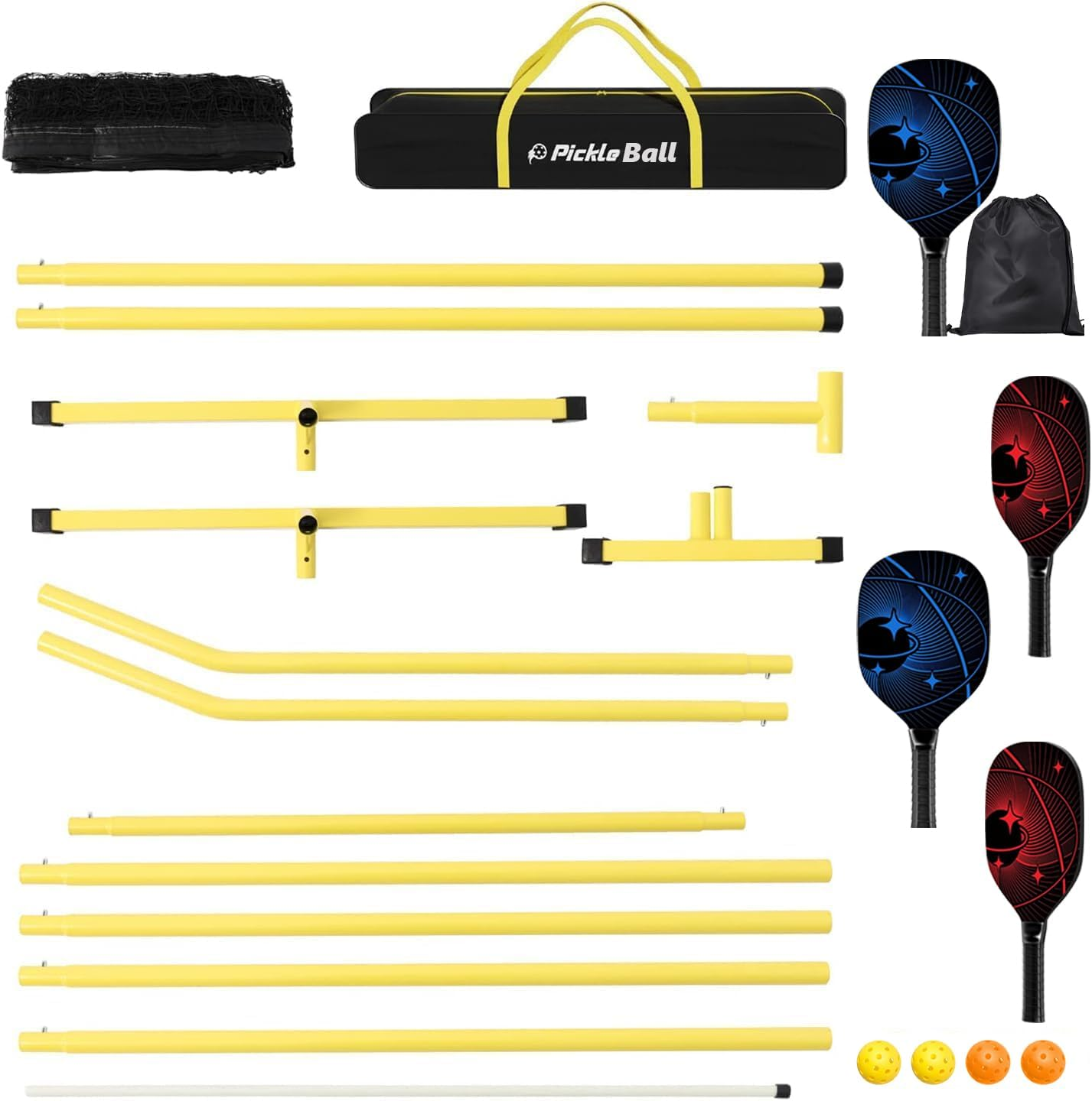 Portable Pickleball Net - 6.71M USAPA Regulation Size, Applies to Indoor & Outdoor & Driveway, Pickle Ball Net System with Carrying Bag