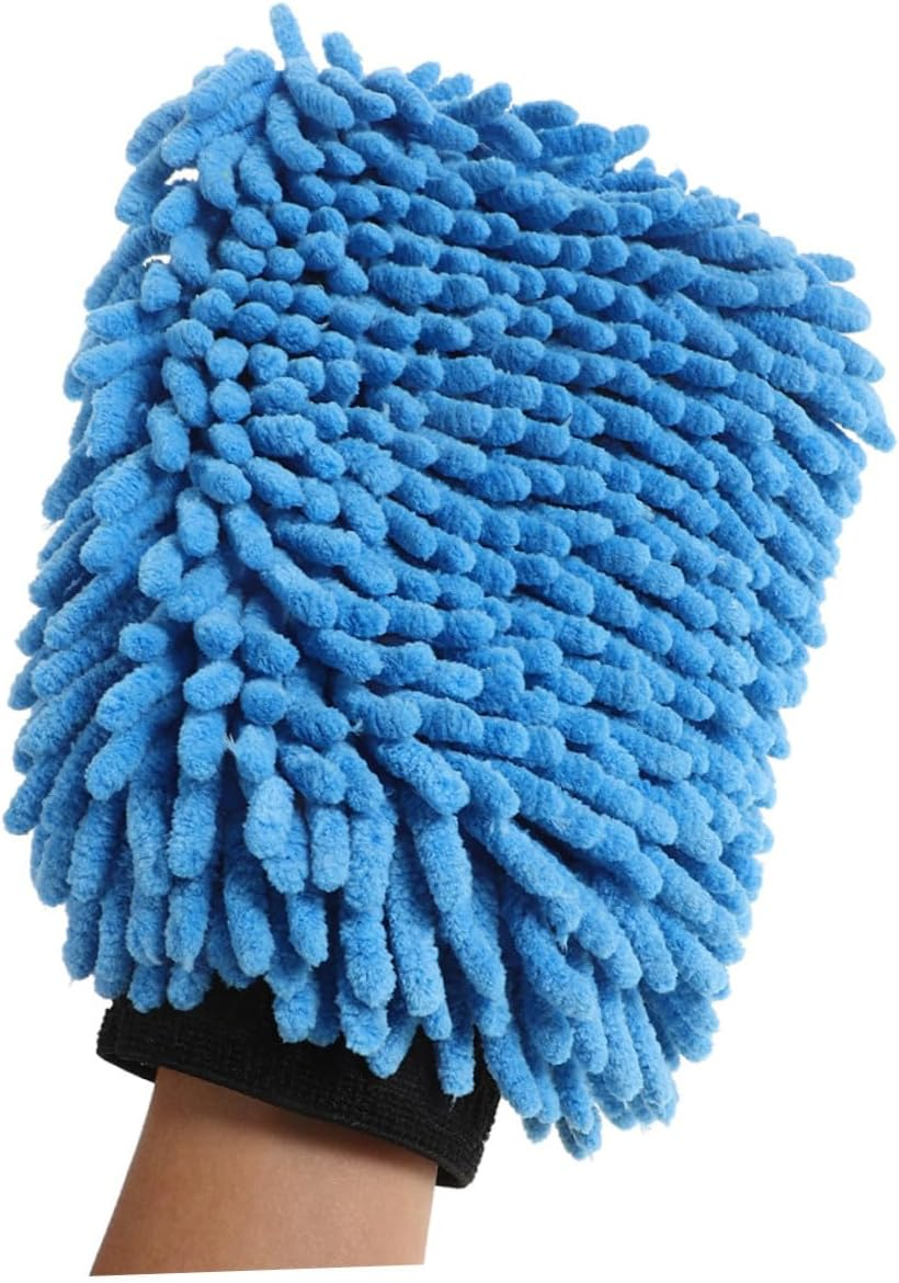 Iplusmile 4Pcs Absorbent Chenille Car Wash Mitts Microfiber Detailing Gloves for Motorcycle and Truck Cleaning, Plush Coral Fleece Wash Gloves for Exterior Car Care and Furniture Dusting Random Color image number 2