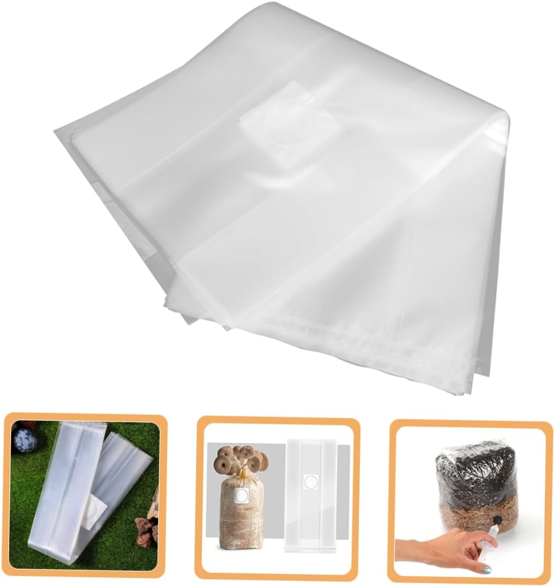 OFFSCH Mushroom Growing Bags 20Pcs Small with Sturdy Microporous Membrane for Indoor Gardening and Farm Cultivation Space-Saving Design for Home Greenhouse Use image number 6