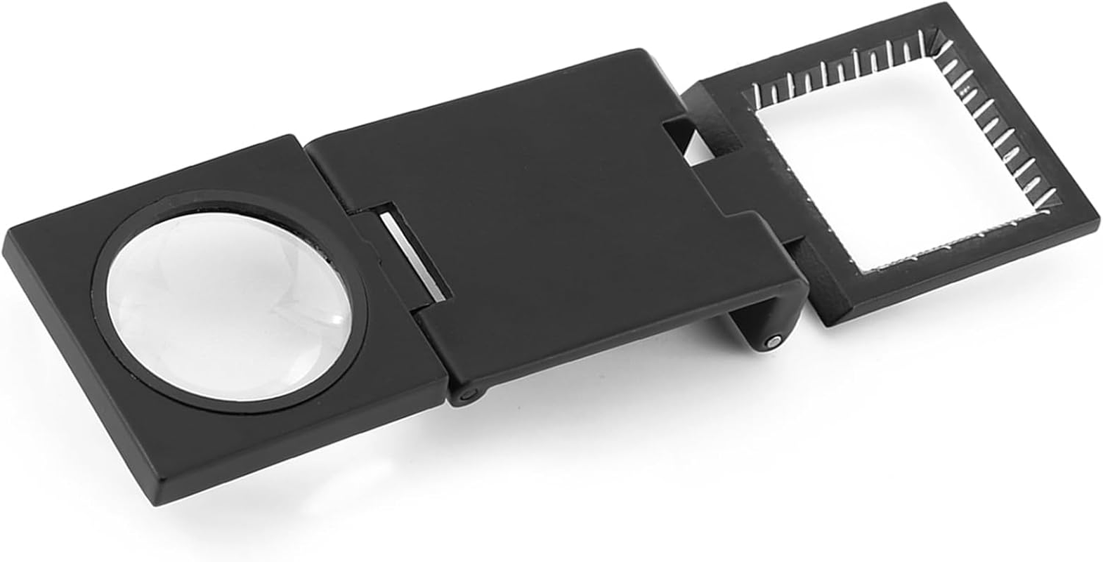 Mini Threefolding 10X Magnifier Magnifier Loupe, Folding Magnifier Loupe 10X28Mm Zinc Alloy Folding Magnifier Magnifying Glass with Scale for Textile Optical Jewelry Collection image number 1