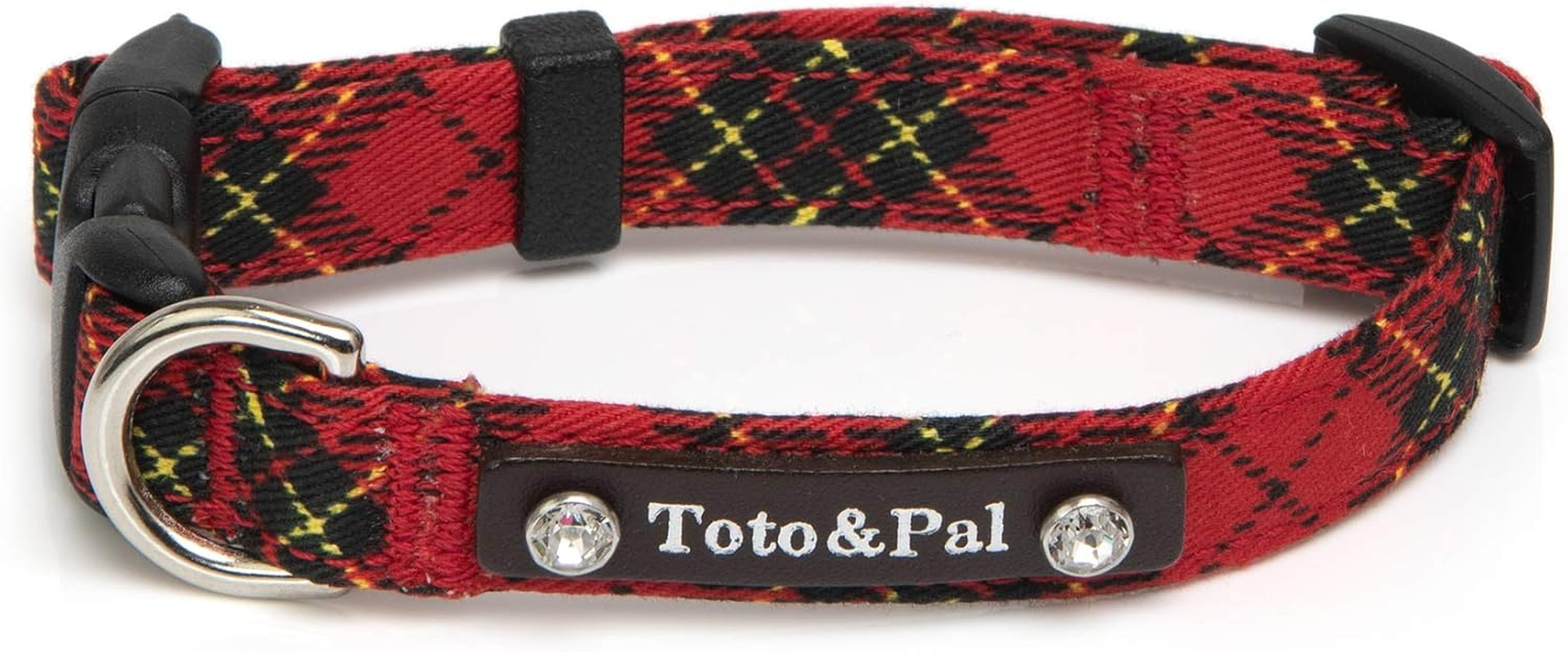 Toto&Pal Royal Tartan Collar (With Swarovski) Red 20Mm image number 1