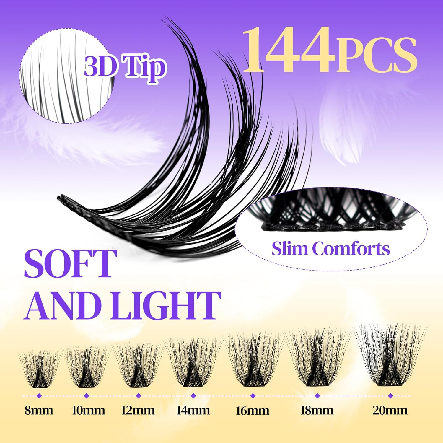 ACTROL Individual Eyelash Lashes Clusters ACT-A 0.07 14-20Mm Mix D Curl - Natural & Bold Volume Lashes, Reusable DIY Lash Extensions for Customized Looks - Hypoallergenic & Cruelty-Free image number 5