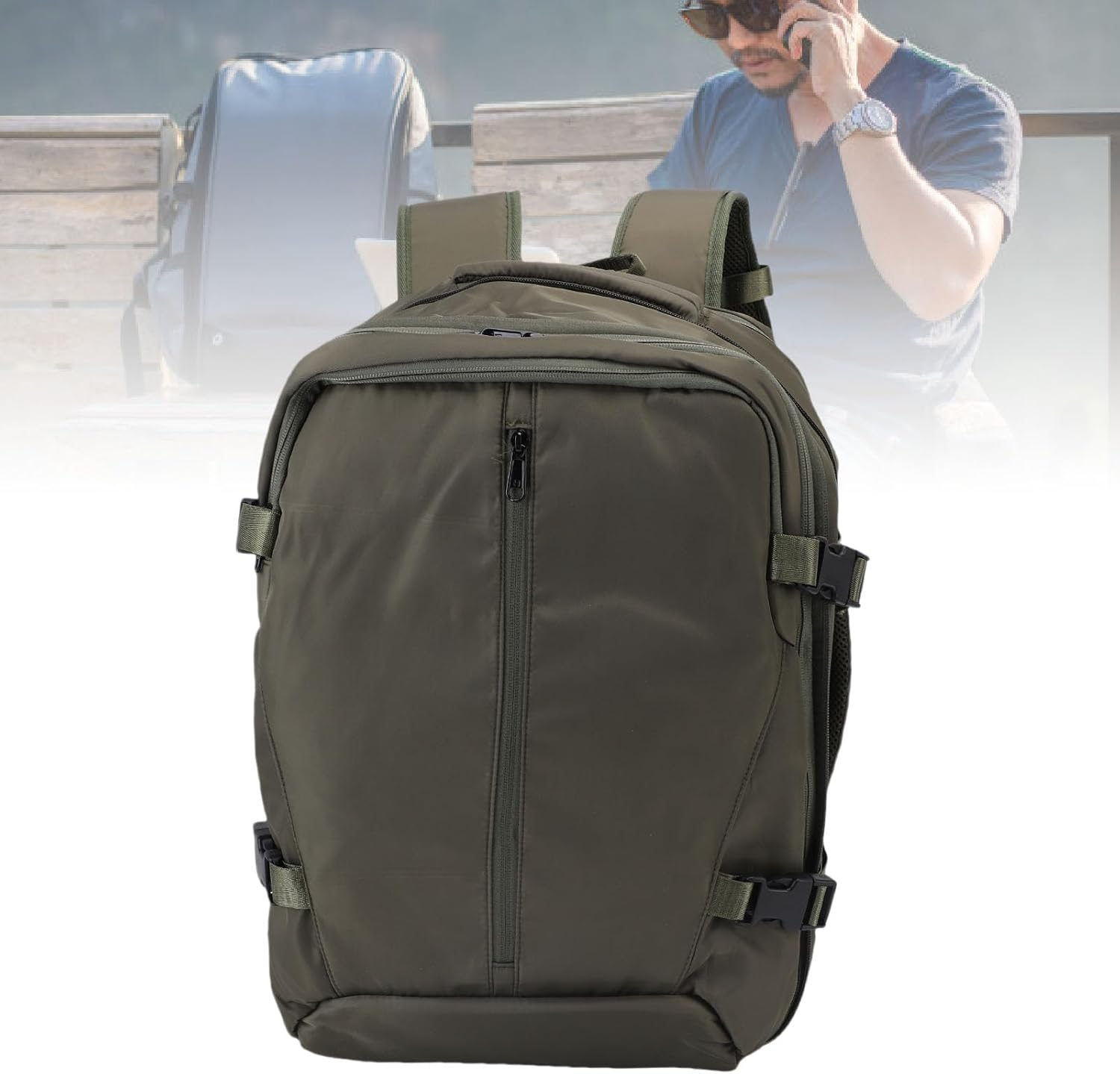 Xiuganpo Carry on Backpack 36 to 55L, Water Proof Backpack with Expandable Air Compression Vacuum System, Travel Friendly Backpack Includes a anti Theft Zipper & a Lock for Security image number 1