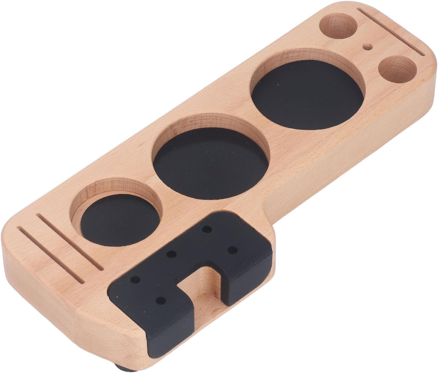 Espresso Tamping Station, Wooden Coffee Tamper Holder Station, Wooden Coffee Tamper Station Base with Space Saving, anti Slip Bottom, Wooden Coffee Tamper Stand for Countertop image number 3