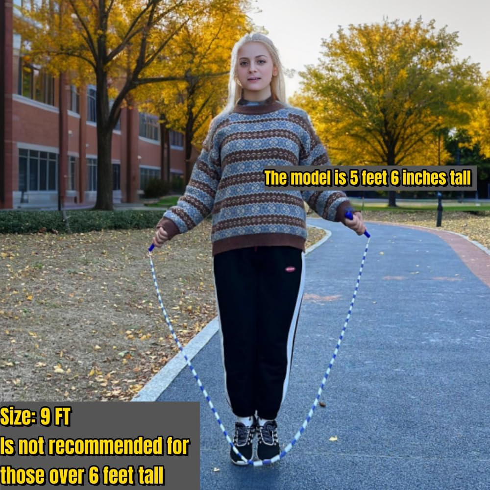 Experience Smooth and Adjustable Jumping with the IDOU Beaded Jump Rope - Unbreakable Handles, Tangle-Free Rotation, and Customizable Length. the Ultimate Fitness Companion!