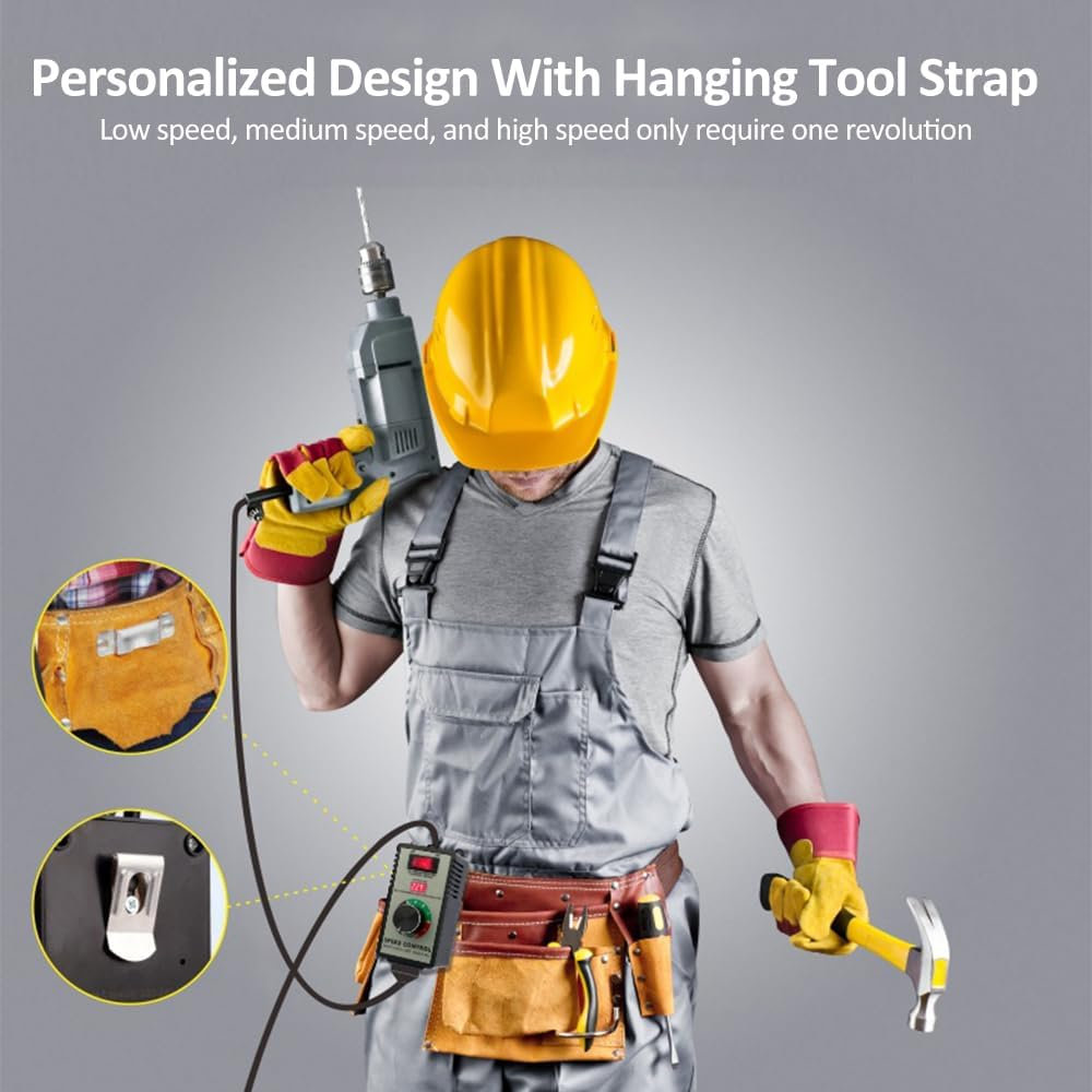 BAEXUE Electronic Voltage Governor AC Motor Speed Controller, Variable Voltage Regulator Switch, LED Display, 4000W Max, 15A Load, ABS Material