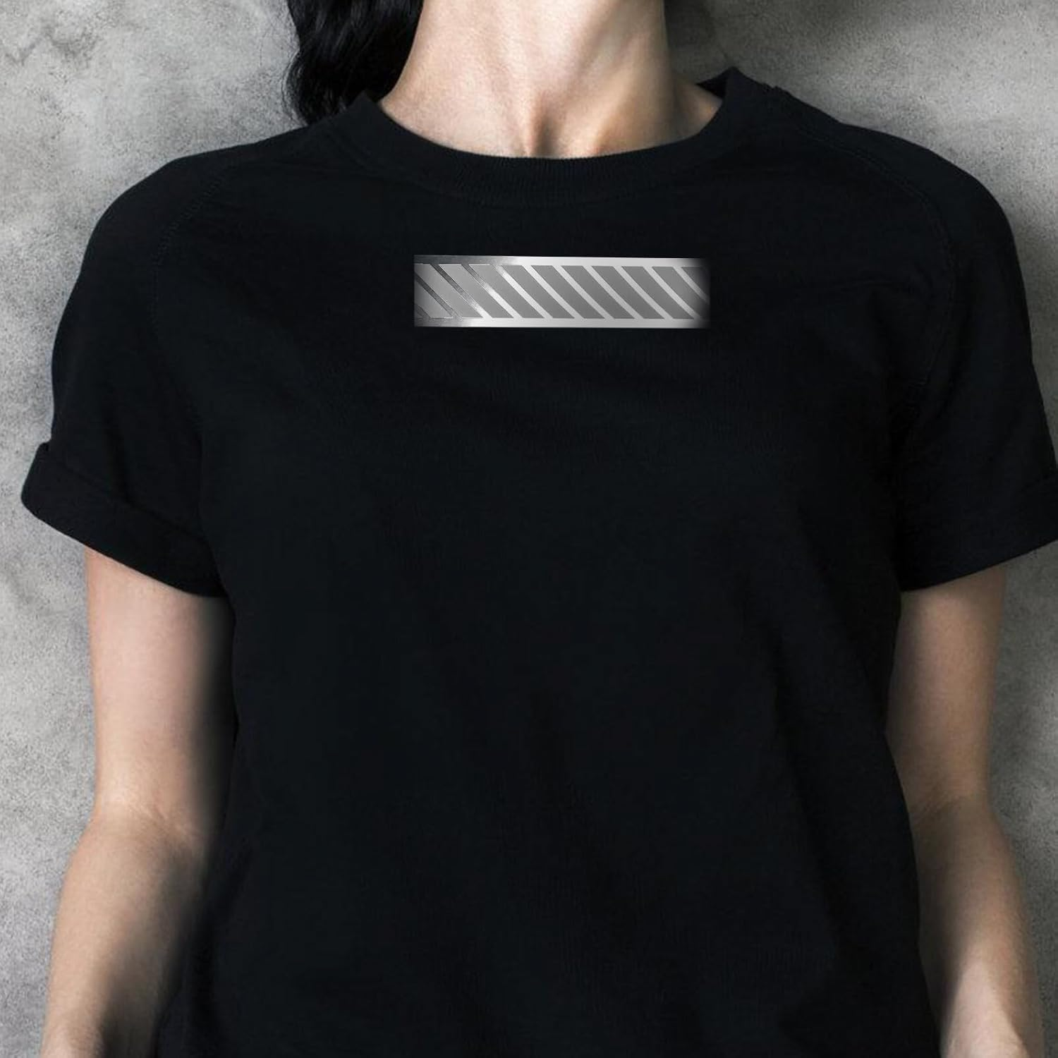 SHINEOFI 1 Roll Reflective Iron on Tape Silver Reflective Heat Transfer Vinyl High Visibility Fabric Clothing Tape for DIY Clothing Decoration image number 2