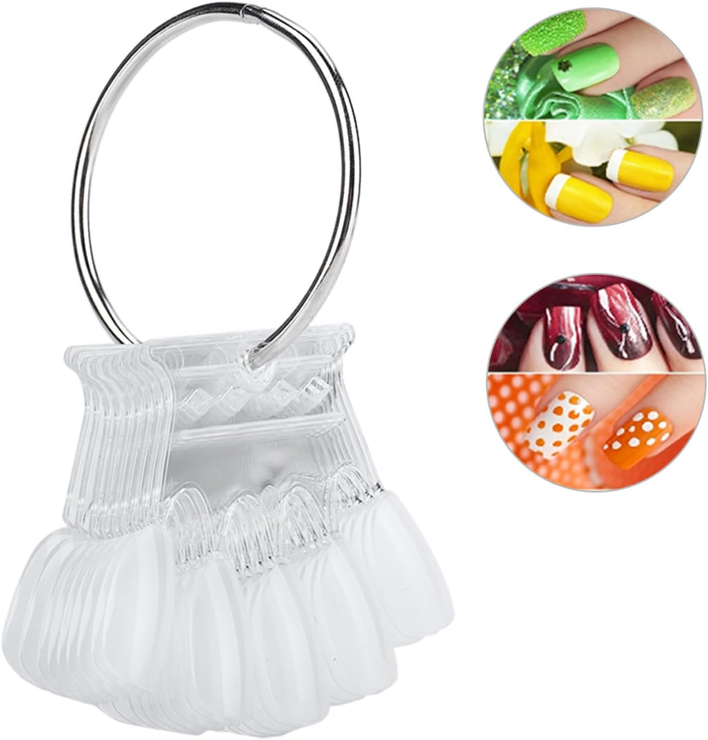 FILFEEL Nail Art Tips, 10 Pieces Nail Sticks Display Nail Polish Colour Display Card Practice Manicure Polish Gel Templates Show Tool (Transparent) image number 4