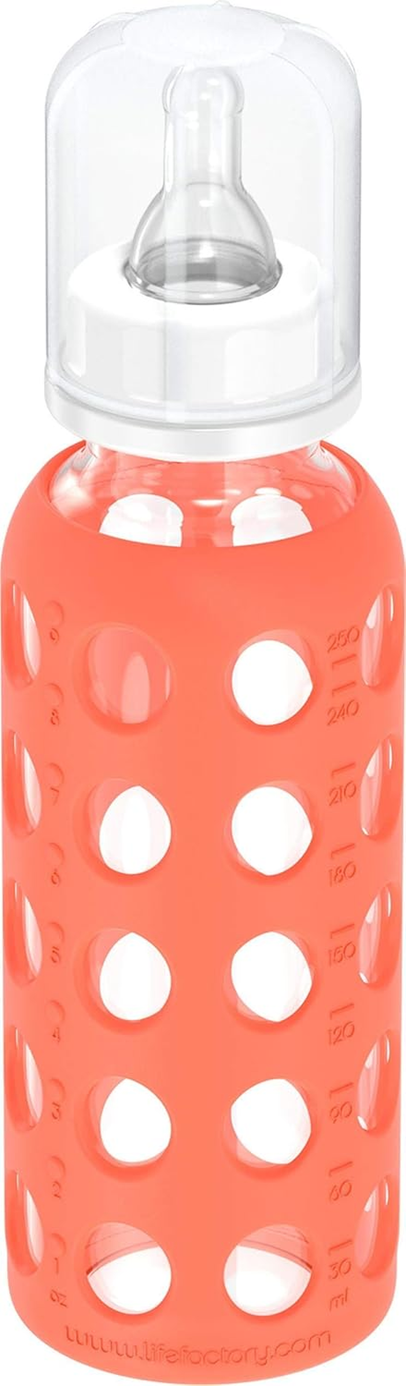 Lifefactory Lifefactory Glass Baby Bottle with Protective Silicone Sleeve, Papaya 265 Ml, , Papaya, , 265Ml, 290 Grams image number 4