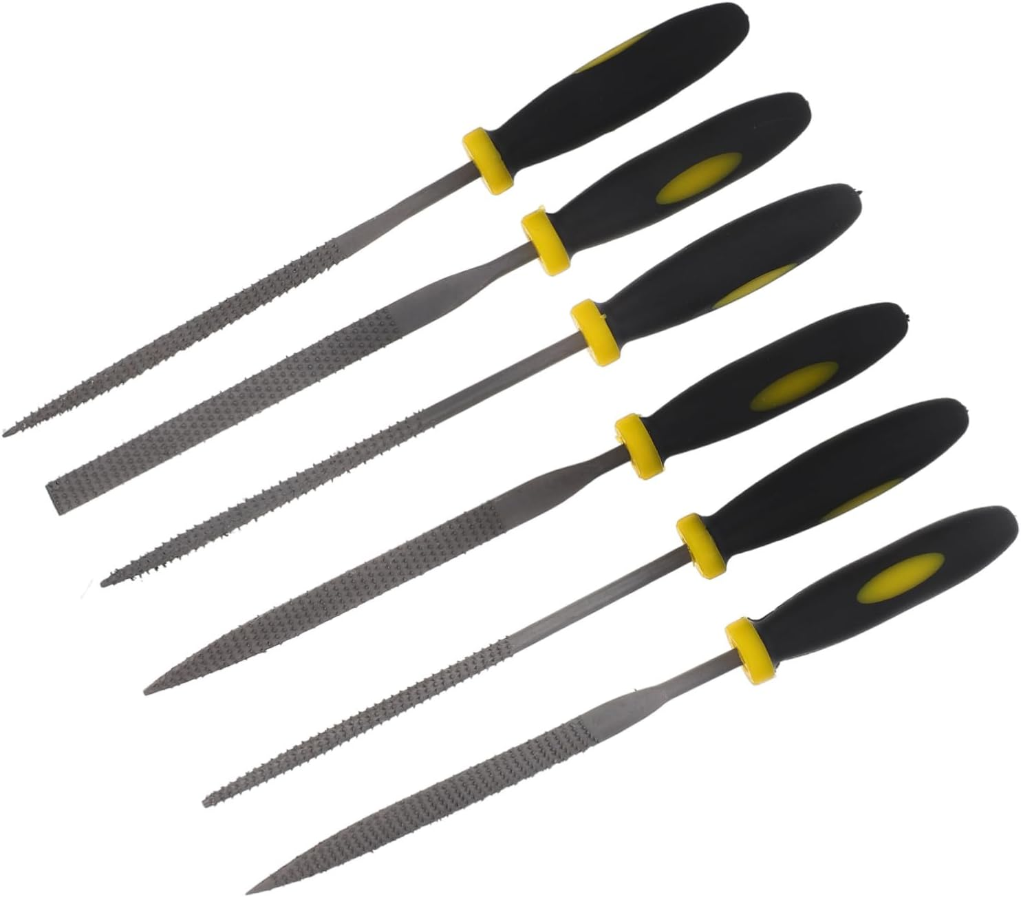 SEWACC 6Pcs Wood Rasp File Set Mini Hand File Tool for Woodworking Coarse Rasp-Cut Teeth Comfortable Grip image number 2