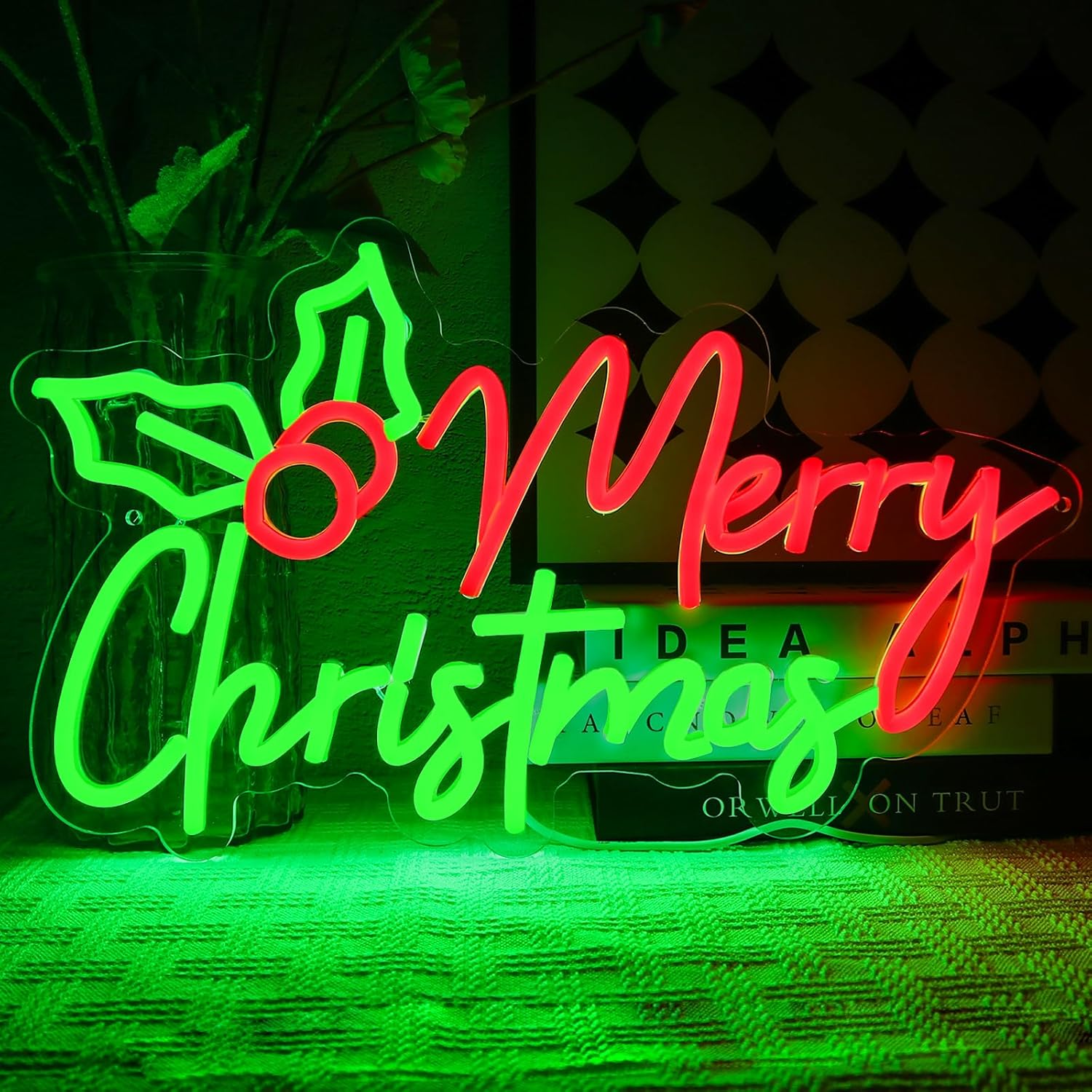 OYCGZV Merry Christmas Neon Sign for Wall Decor - Santa Neon Light for Bedroom Dimmable USB Led Sign for Christmas New Year Party Home Living Room Restaurant Bar Club Store Business
