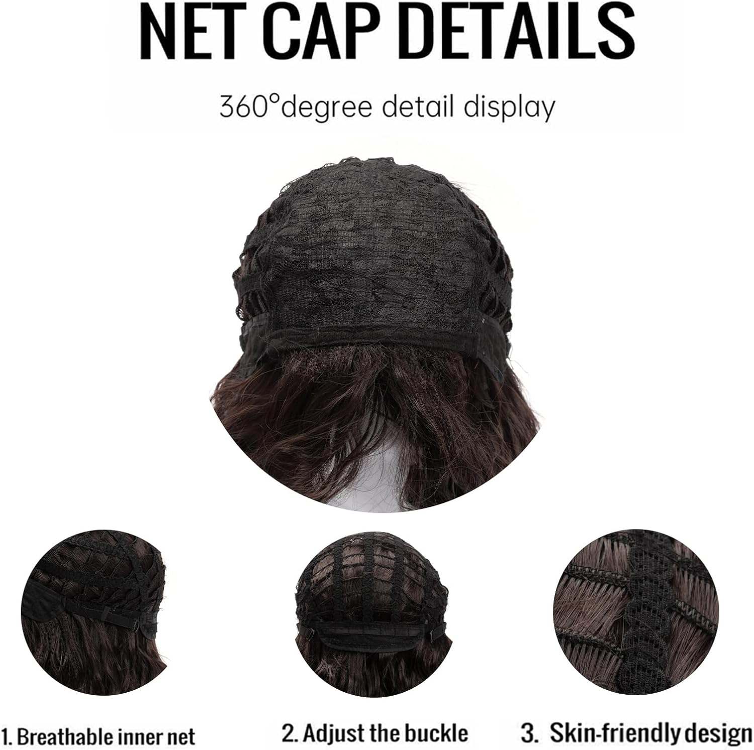 Black 80S Outfit for Men|Synthetic Curly Mens Wig|Long Rocker Wig for Men|Mens Wig for Party (Brown)