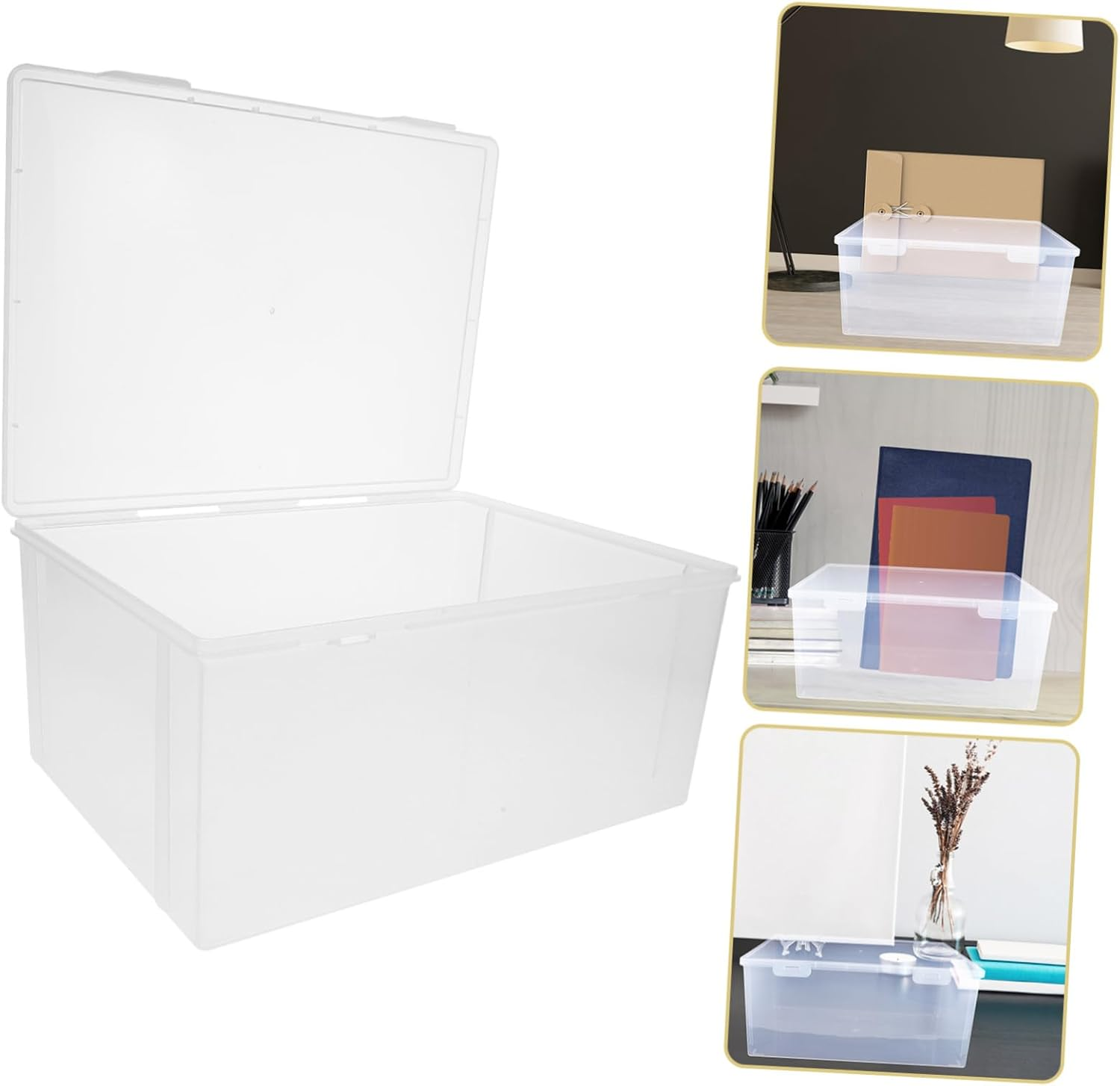 OFFSCH Desk Organizer Storage Box A4 File Paper Storage Case Portable Design for Office image number 2