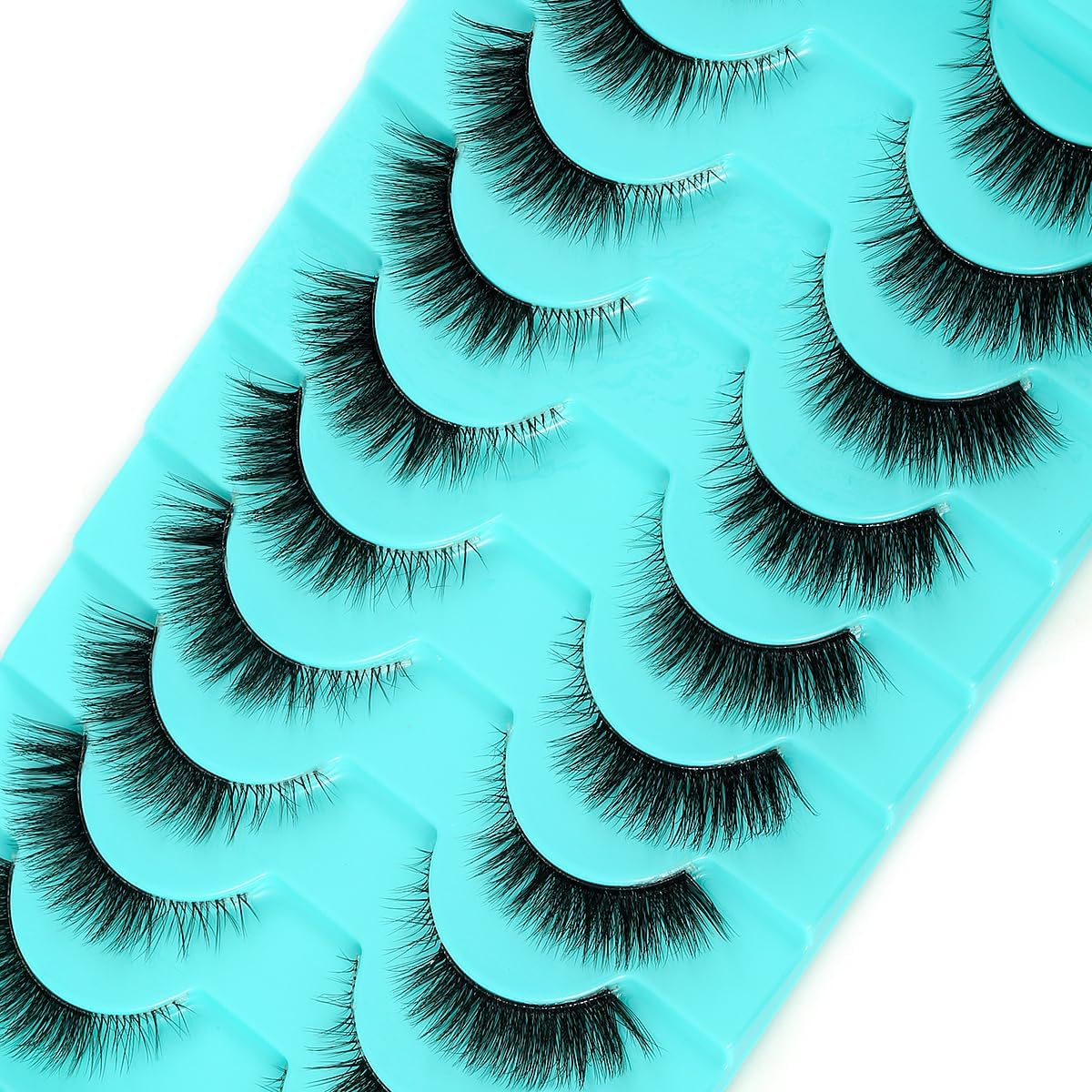 HICOCU Manga Lashes False Eyelashes Look like Individual Clusters Fluffy Faux Mink Lashes Natural Look 5 Pairs (AW9) image number 1