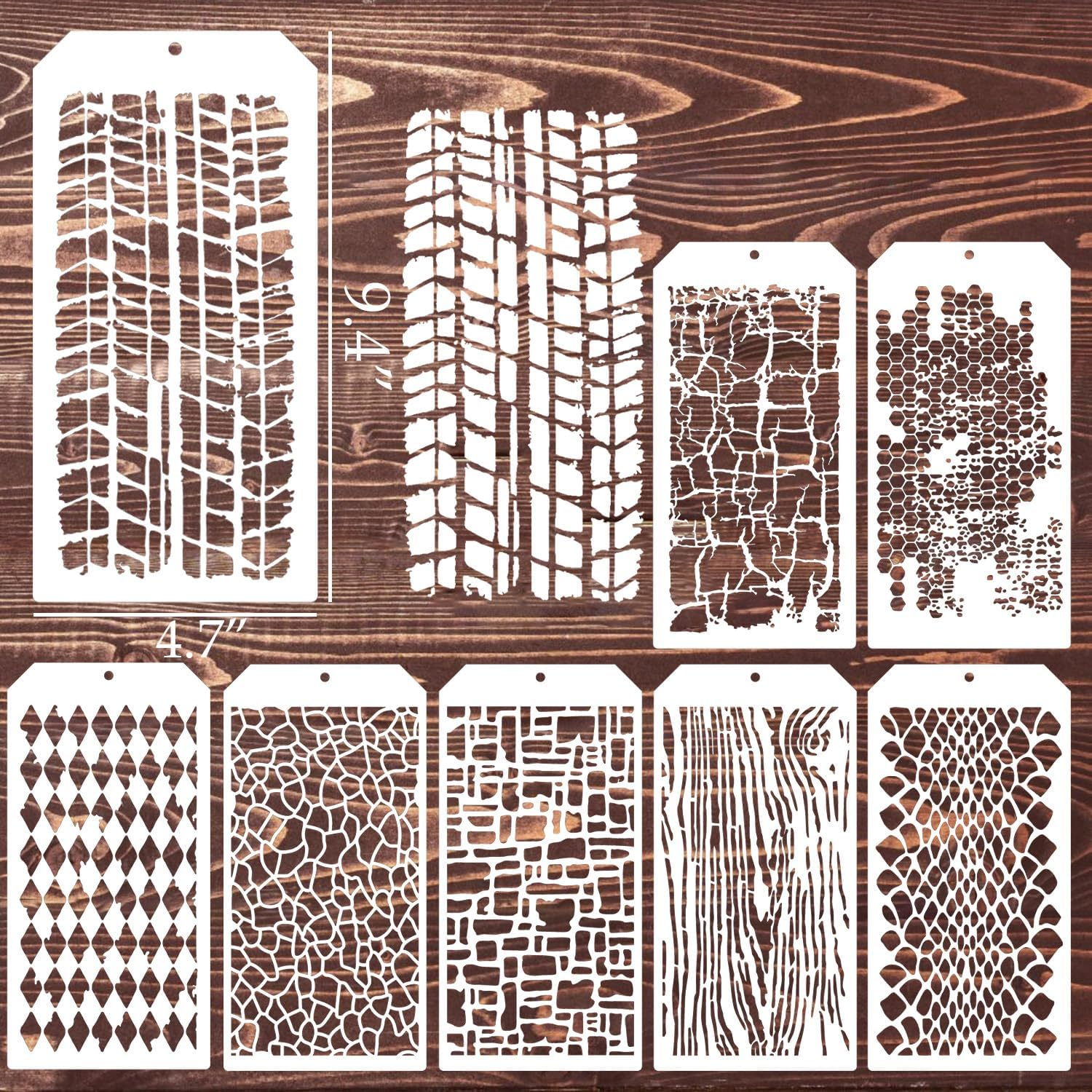 Stencils for Crafts Reusable Texture Stencils Mixed Media Stencil Layering Drawing Templates for Painting on Wood Crafts Furniture Paper image number 4