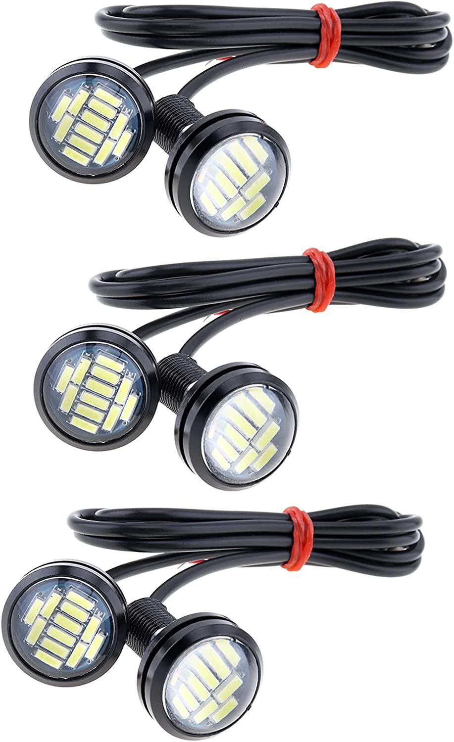 6Pack 12SMD 3W Eagle Eye DRL LED Lights, 23Mm 4014 High Power Led Rock Lights for JEEP ATV off Road Truck under Trail Rig Lights (White) image number 6