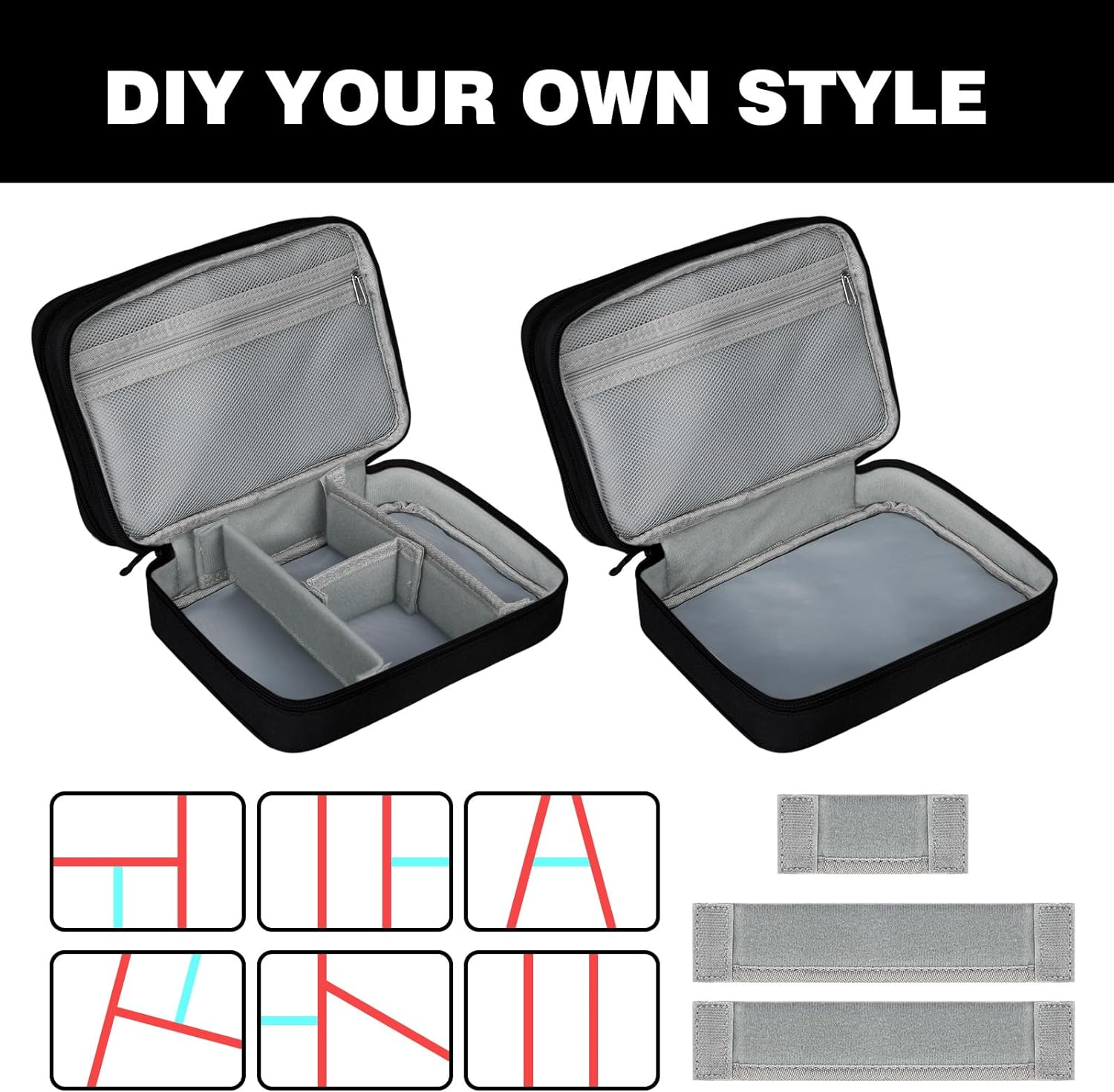 IGOLUMON Electronics Organizer Portable Travel Cable Organizer Bag Waterproof Double Layer Electronic Accessories Carrying Case for Power, Chargers, Hard Drives, Black image number 5