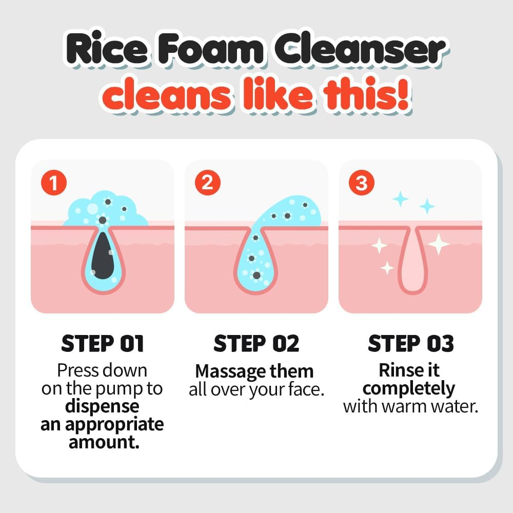 EUNYUL Daily Care Foam Cleaner - Rice/150 Ml Korean Skin Care Cosmetics Foam Cleansing Facial Cleanser for Deep Cleansing image number 4