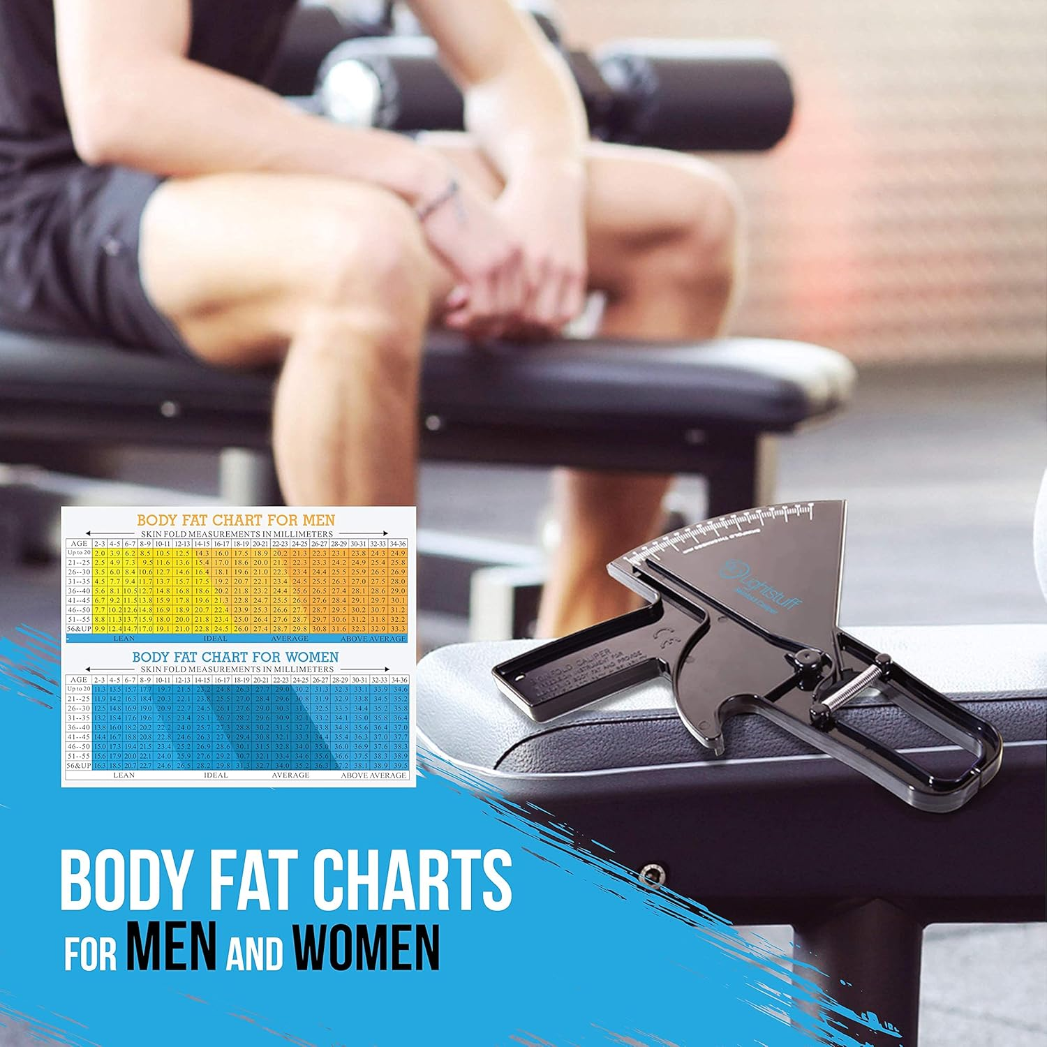 Lightstuff Precision Skinfold Caliper - Easy, Reliable Body Fat Monitoring - Quick Start Guide for Beginners, Detailed Booklet for Advanced Users image number 1