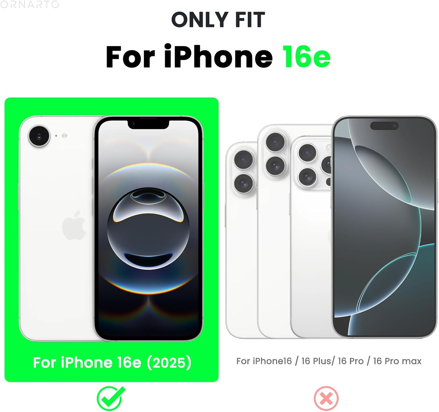 ORNARTO Compatible with Iphone 16E Case 6.1"(2025), Liquid Silicone 3 Layers Full Covered Soft Gel Rubber Phone Case,Shockproof Protective Cover with Anti-Scratch Microfiber Lining-Chalk Pink - Black image number 3