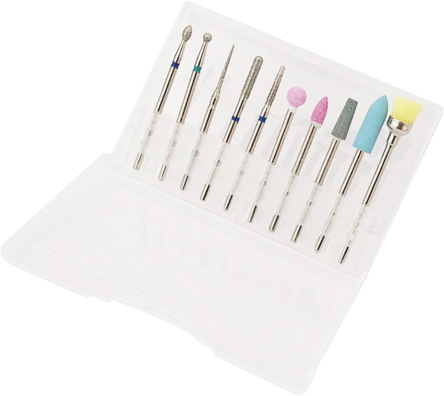 Portable Electric Manicure Nail File Bit, Emery Cuticle Remover Bits, 10Pcs Nail Drill Bits Set for Nail Artist Beginner, for Home Salon (Zh2) image number 2