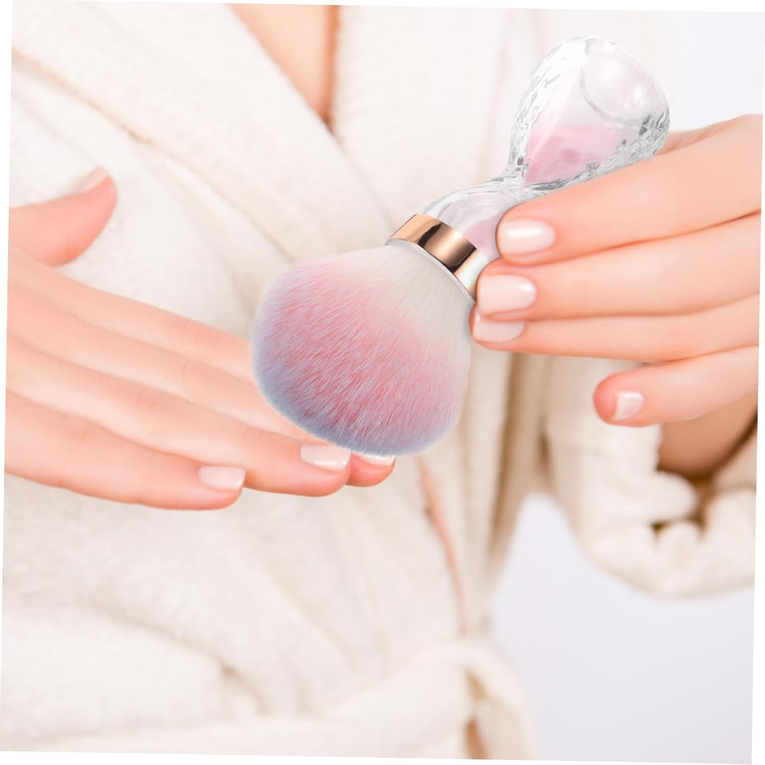 IWOWHERO Professional Nail Art Cleaning Brushes Soft Tip Makeup Brush Cleaner for Acrylic Nails - Sky-Blue image number 3