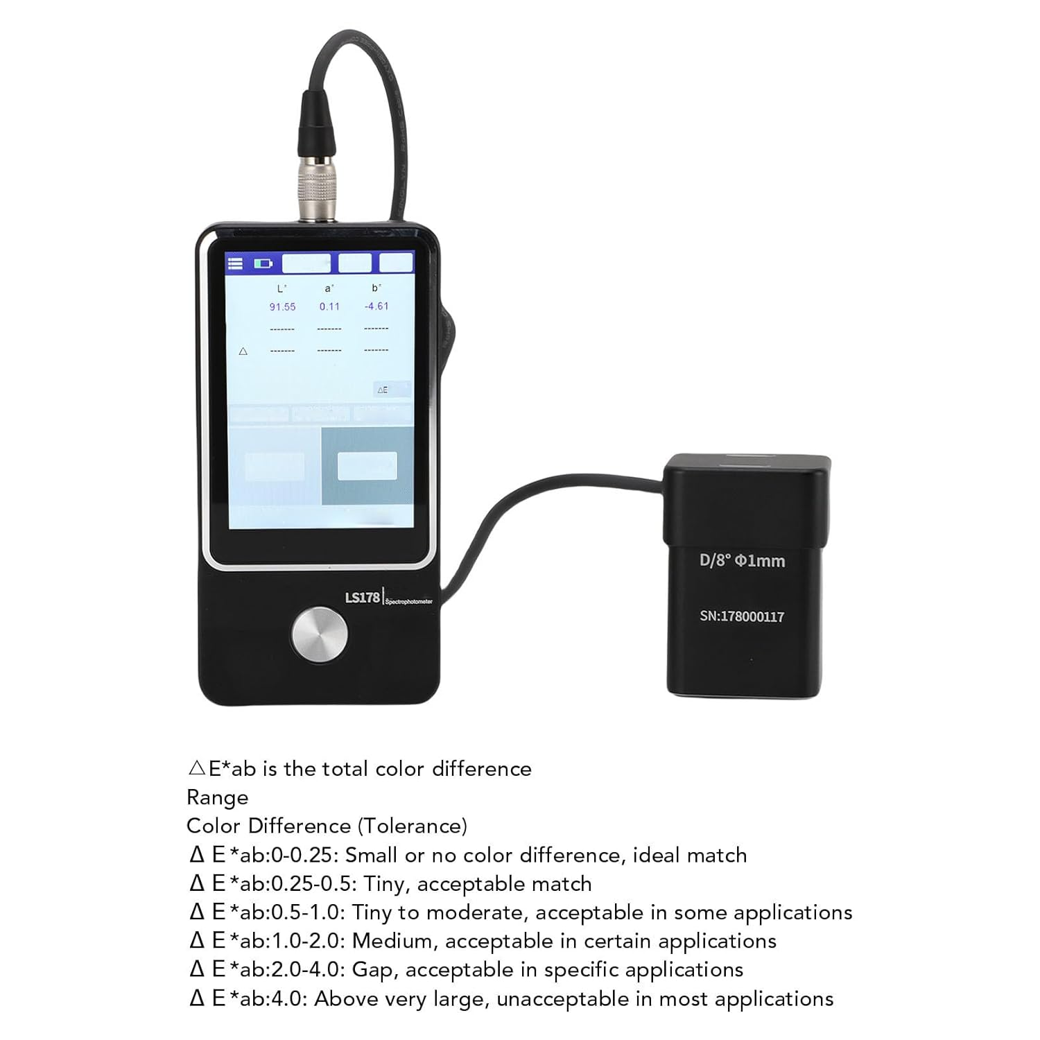 Jectse Full Spectrum LED Light Source Digital Paint Color Meter for Comprehensive Color Matching and Analysis, Professional Colorimeter for QC Inspection image number 2