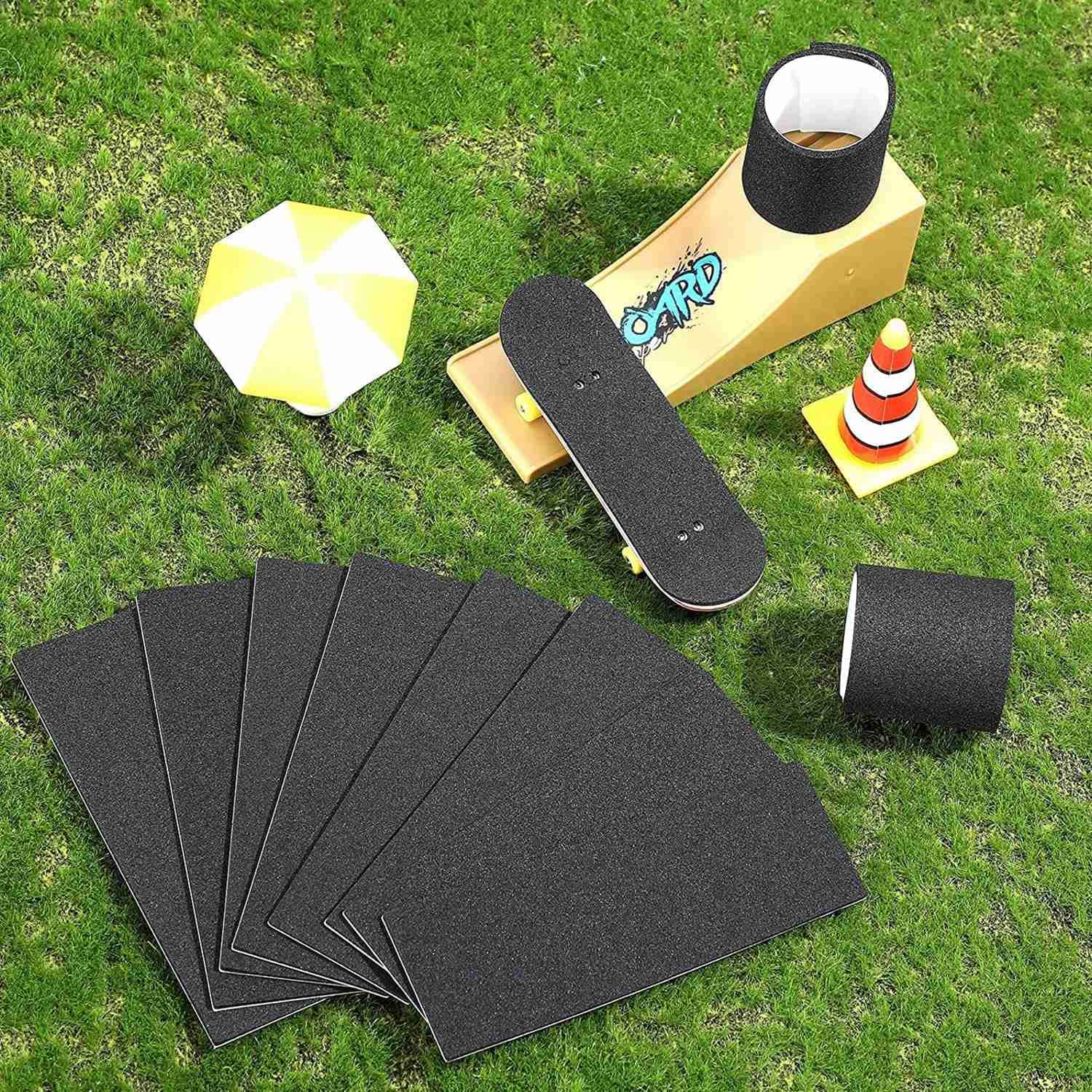 24 Pieces Fingerboard Grip Tape - Black Non Slip Foam Grip Tape for Mini Fingerboards