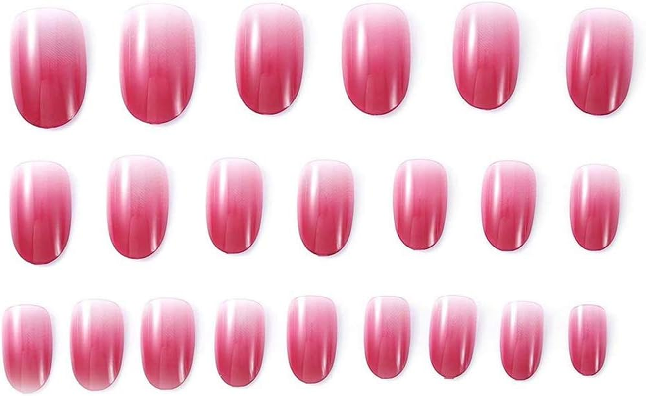 24 Pcs False Nail Tips Gradient Fake Nails Patch Ballerina Glossy Wearable for Women and Girls