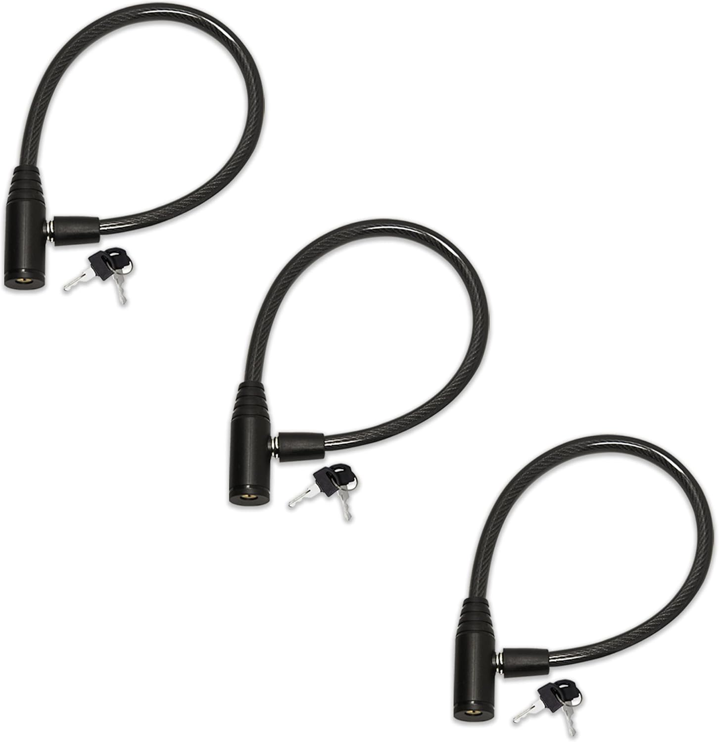 Urban August Original Fridge Lock: Multi - Functional Cable Keyed Lock, for French-Door Refrigerators and Cabinets (Regular, Black - 3 Pack KEYED Alike) image number 3