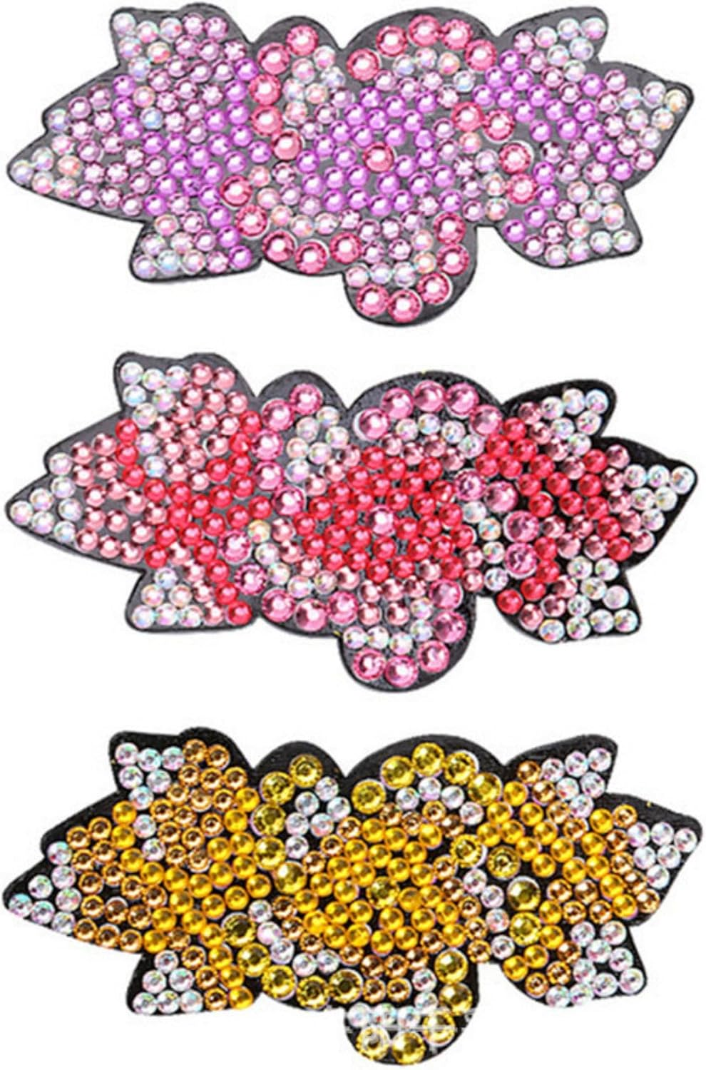 3Pcs Diamond Painting Hair Clips, 5D Bowknot Bobby Pins Girls Diy Diamond Hair Clip Butterfly Hairpin Elegant Barrettes Gift for Girls Daughter Best Friend or Mather 8.5 * 3.5Cm (J)