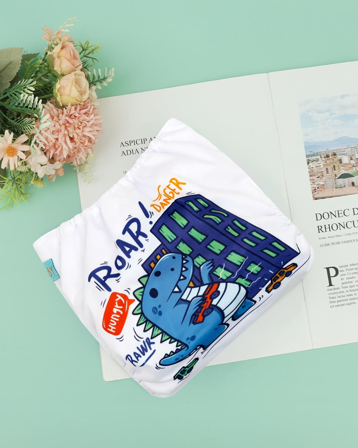 ALVABABY Baby Cloth Diapers One Size Adjustable Washable Reusable for Baby Girls and Boys 1 Pack with 2 Inserts AMD-BS154-2TA image number 6