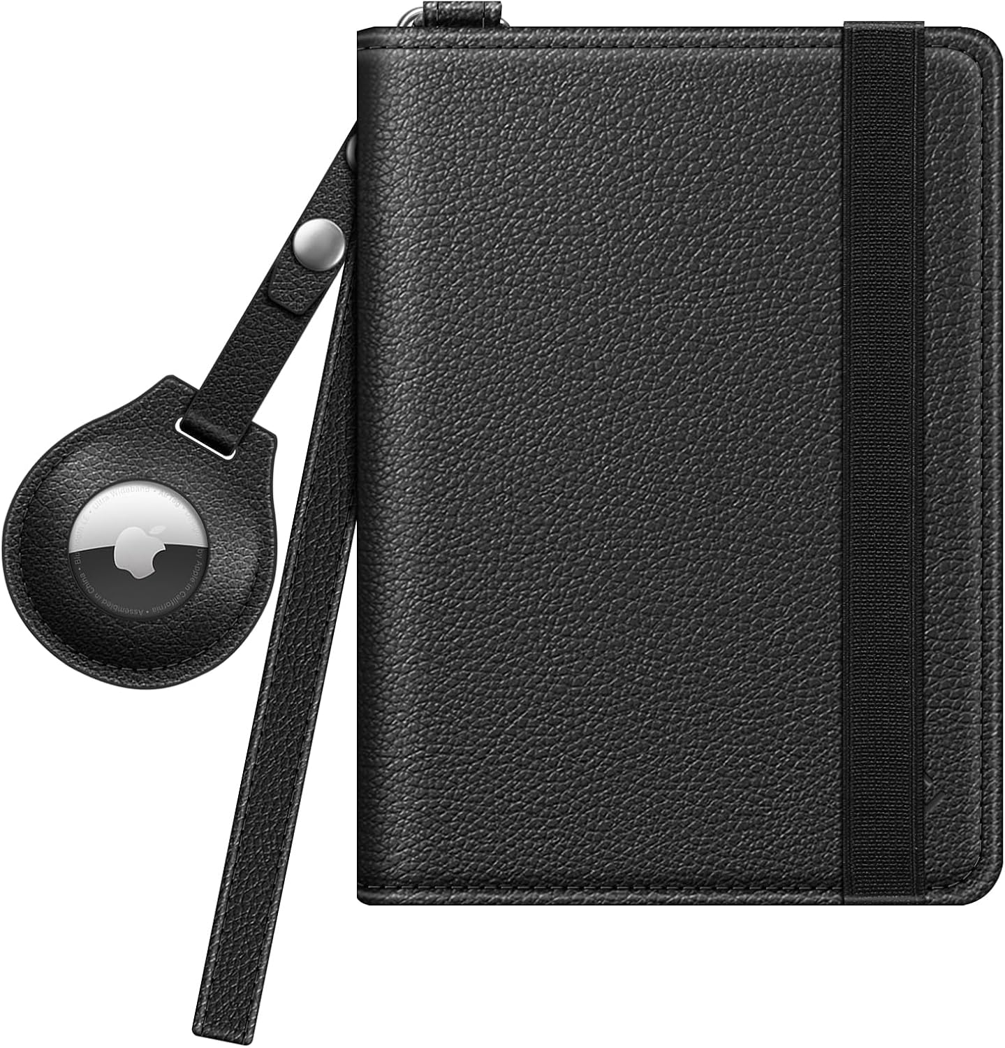 Fintie Passport Holder with Airtag Holder, Slim Travel Wallet RFID Blocking Passport Cover Protector Essentials with Credit Card Slots for Women/Men, Black, Classic