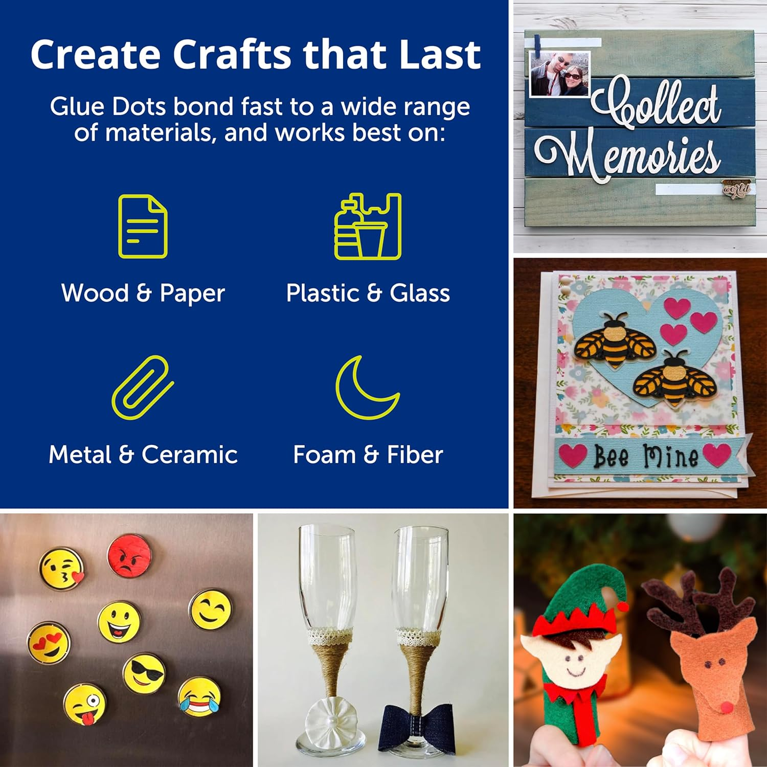 Glue Dots Removable Dot N' Go Dispenser with 200 (.375 Inch) Removable Adhesive Dots (03669E)