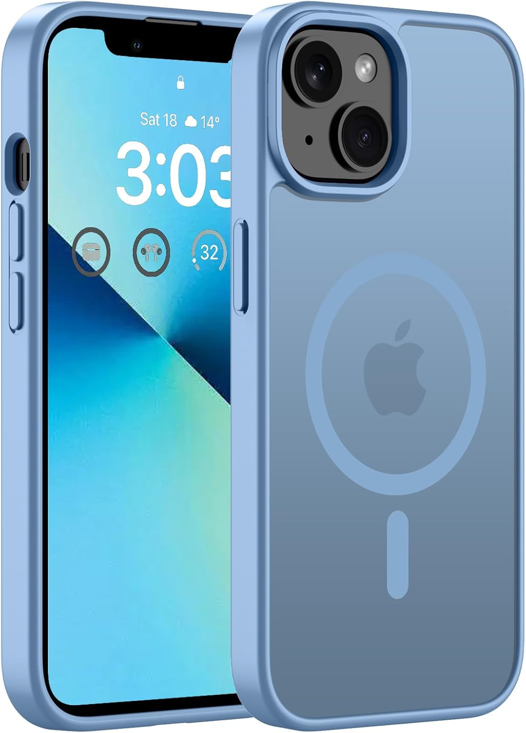 ORDA Magnetic Case for Iphone 13 Mini 5.4 Inch Compatible with Magsafe, Translucent Matte Back Camera Protection Shockproof Mobile Phone Case for Iphone 13 Mini Grey image number 1