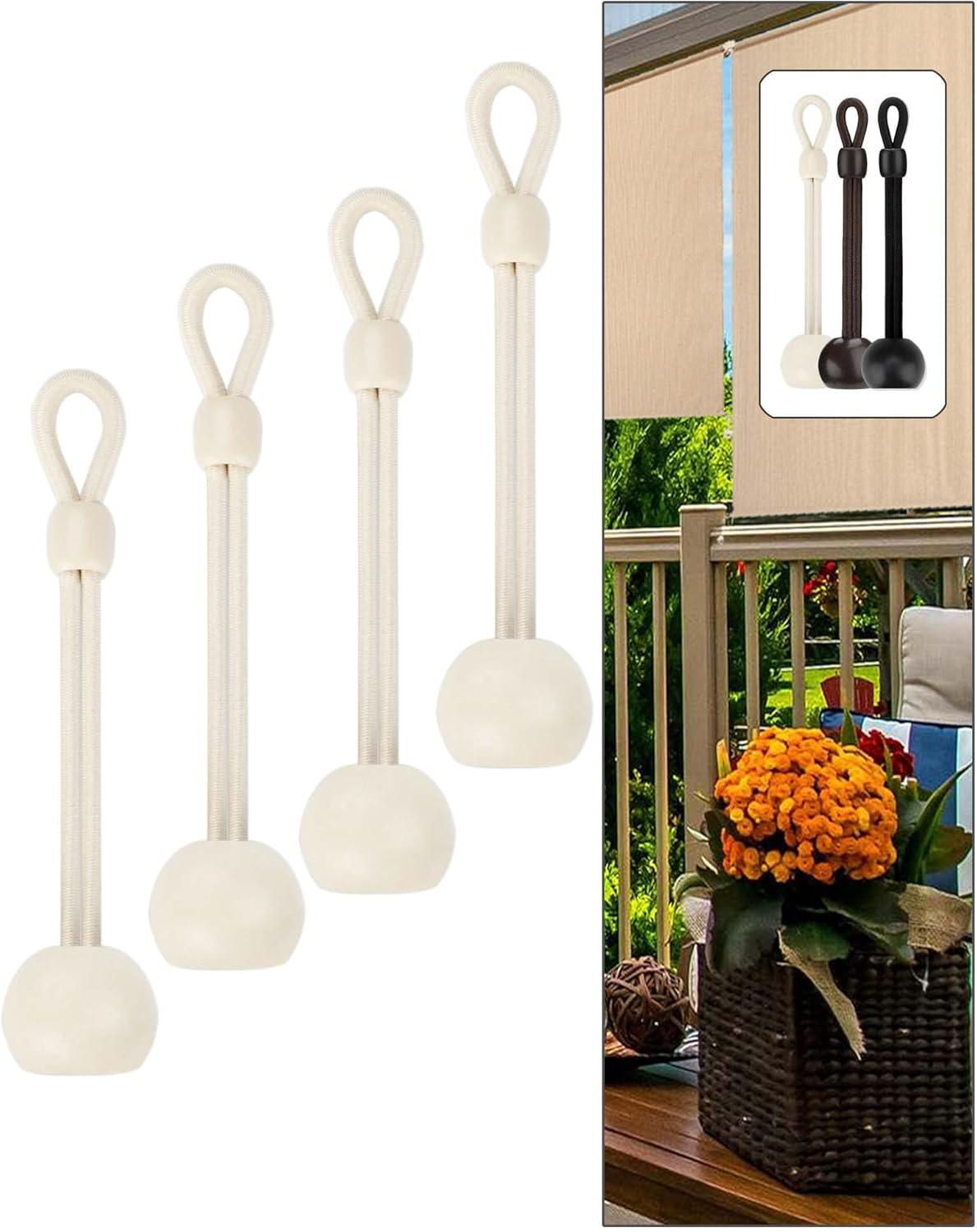 Outdoor Blinds Replacement Parts End Cap with Ring,Double Strength Enhancement,Weather Resistance,Compatible with Coolaroo Exterior Roller Shade(Sand,2 Pcs)