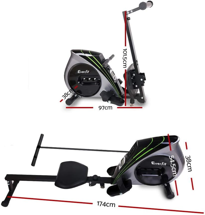 Everfit Elastic Rope Resistance Rowing Machine, Foldable Rower Home Gym Fitness Equipment Cardio Workout Exercise, Adjustable 4 Levels 150KG Weight Capacity Silver Black image number 5